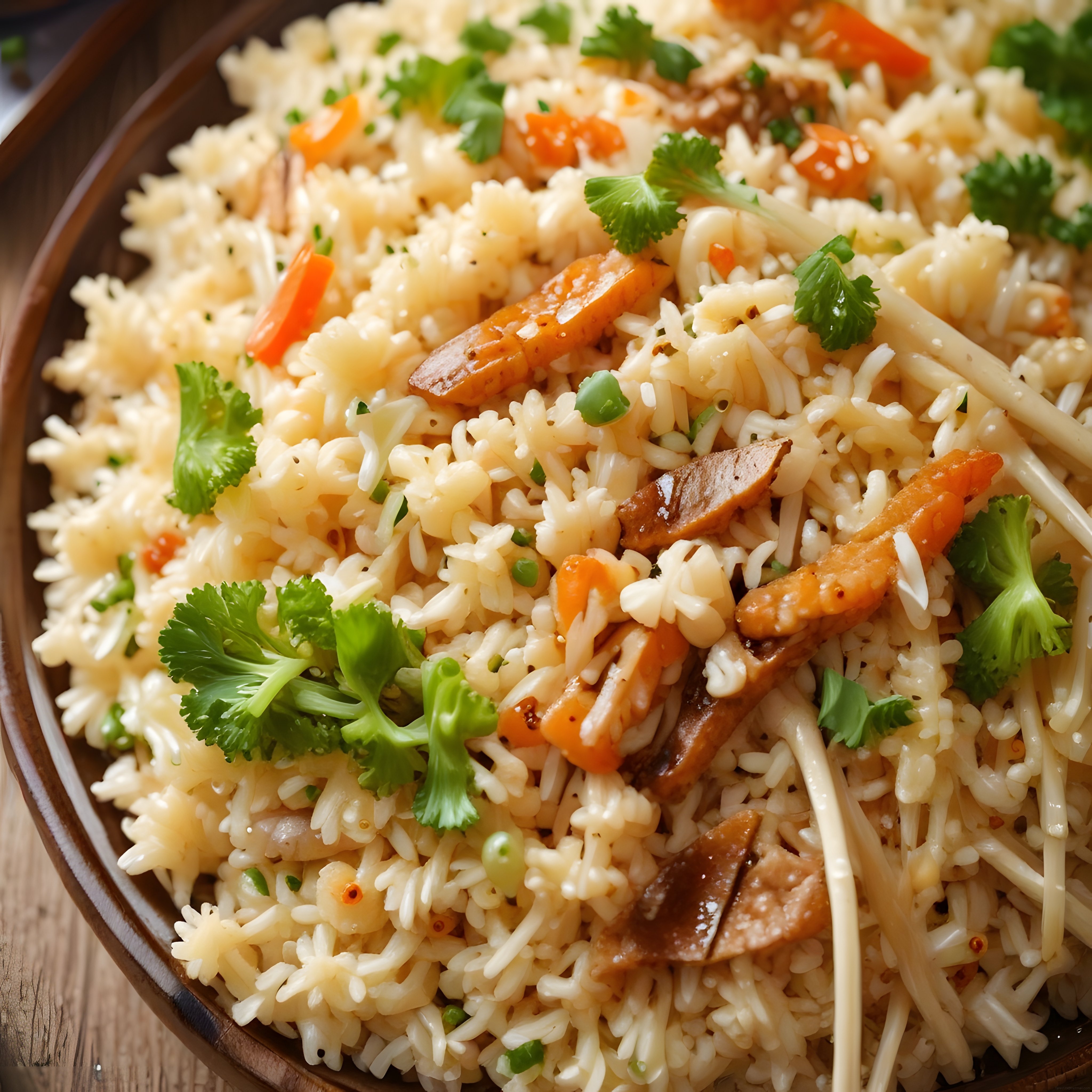 Tavuklu Sebzeli Basmati Pilavı: Kişnişli Asya Usulü Sıcak Yemek Tabağı