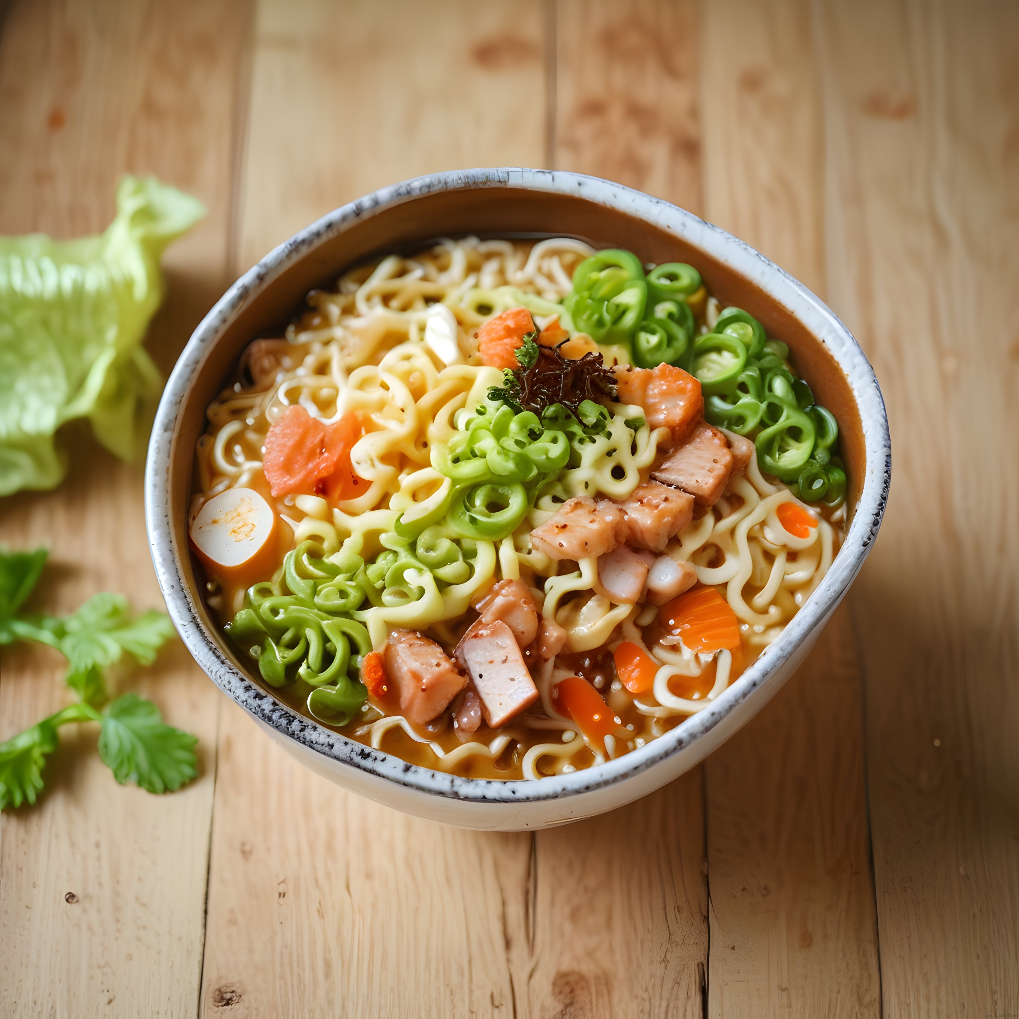Tavuklu Sebzeli Noodle Çorbası: Ahşap Masada Sıcacık Asya Esintisi