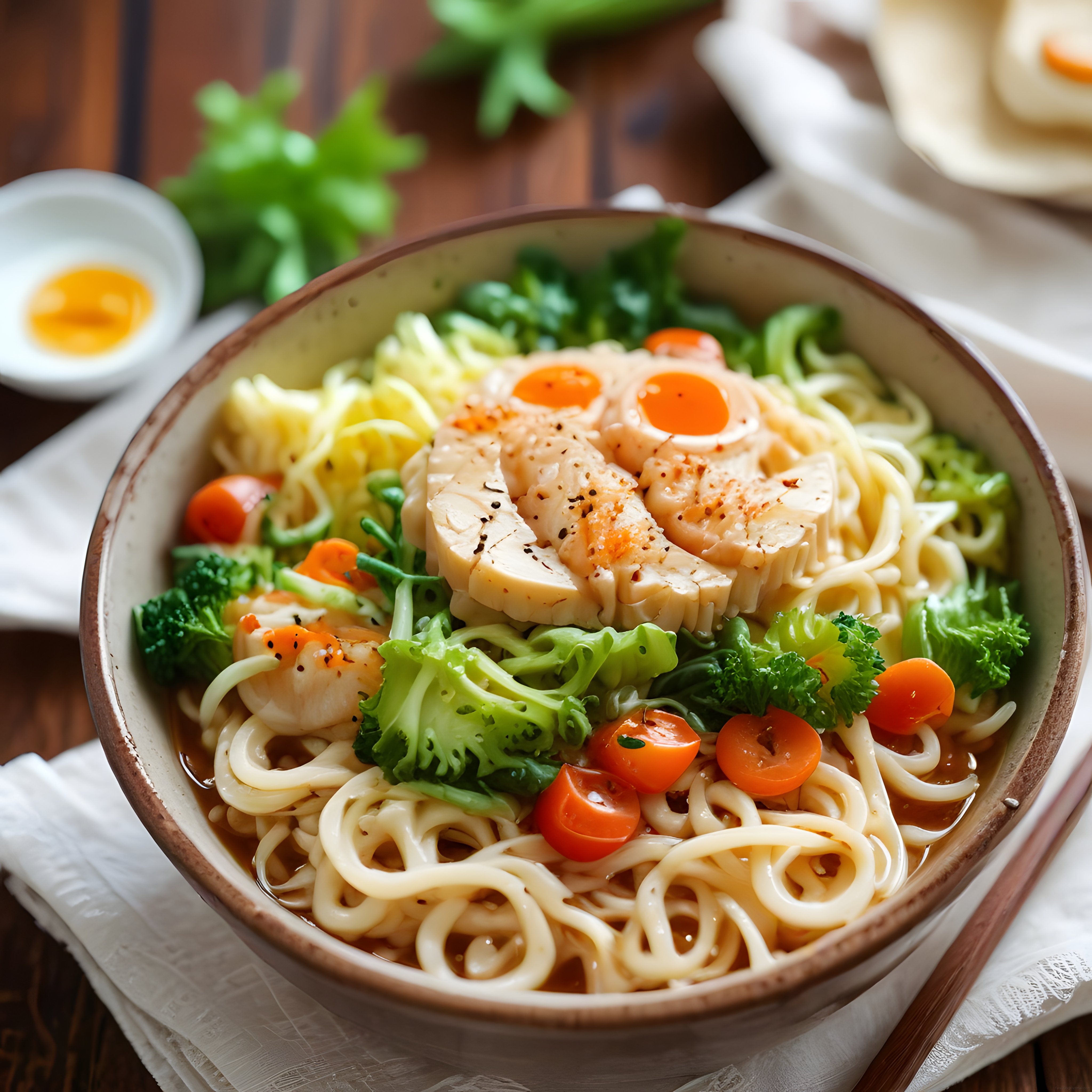Tavuklu Sebzeli Ramen Kasesi: Besleyici ve Sıcacık Asya Mutfağından Gurme Lezzet