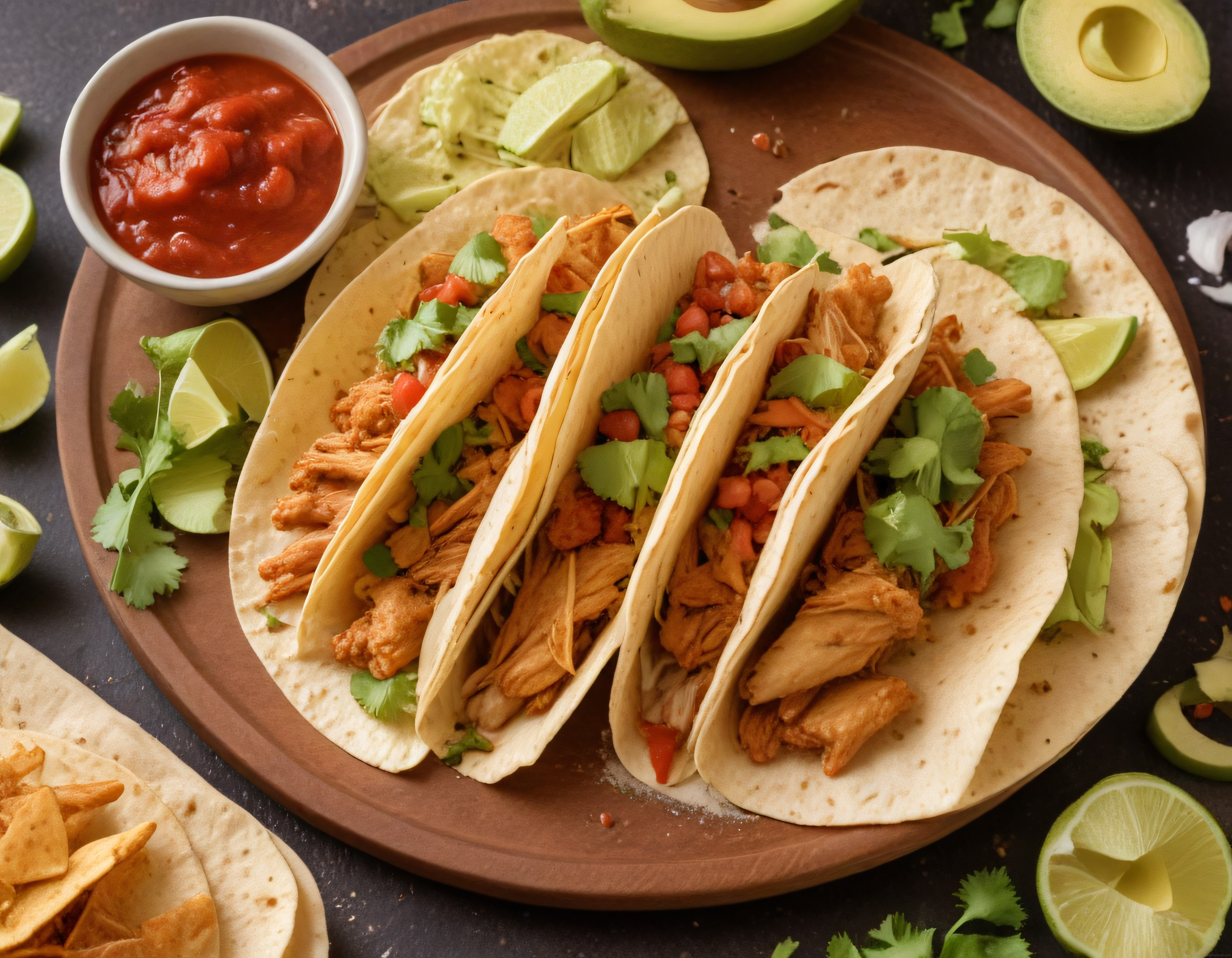 Tavuklu Taco, Avokado ve Salsa ile Meksika Mutfağından Eşsiz Lezzet Deneyimi