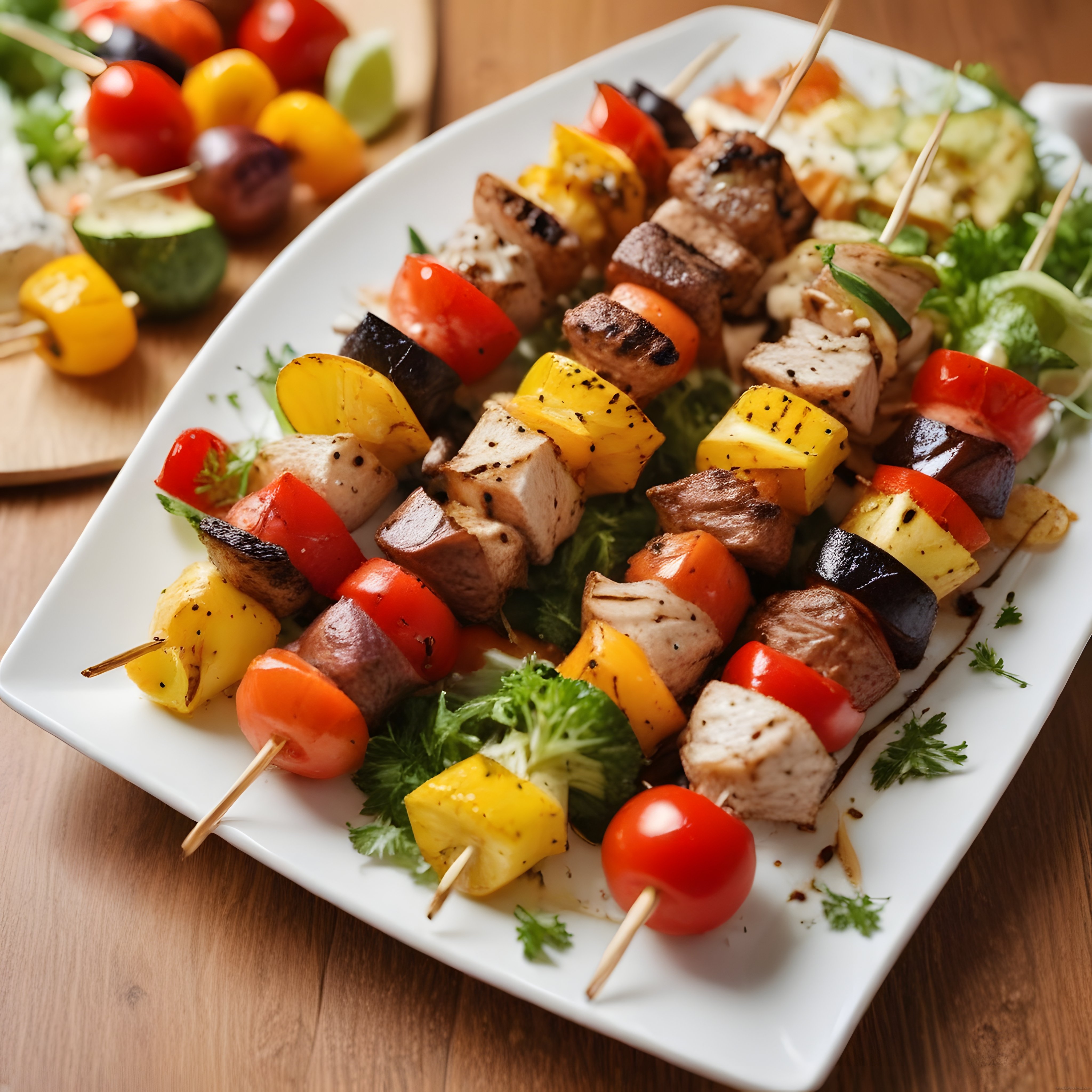 Tavuklu ve Etli Renkli Sebzeli Şiş Kebap: Mangal Lezzeti Sofranızda