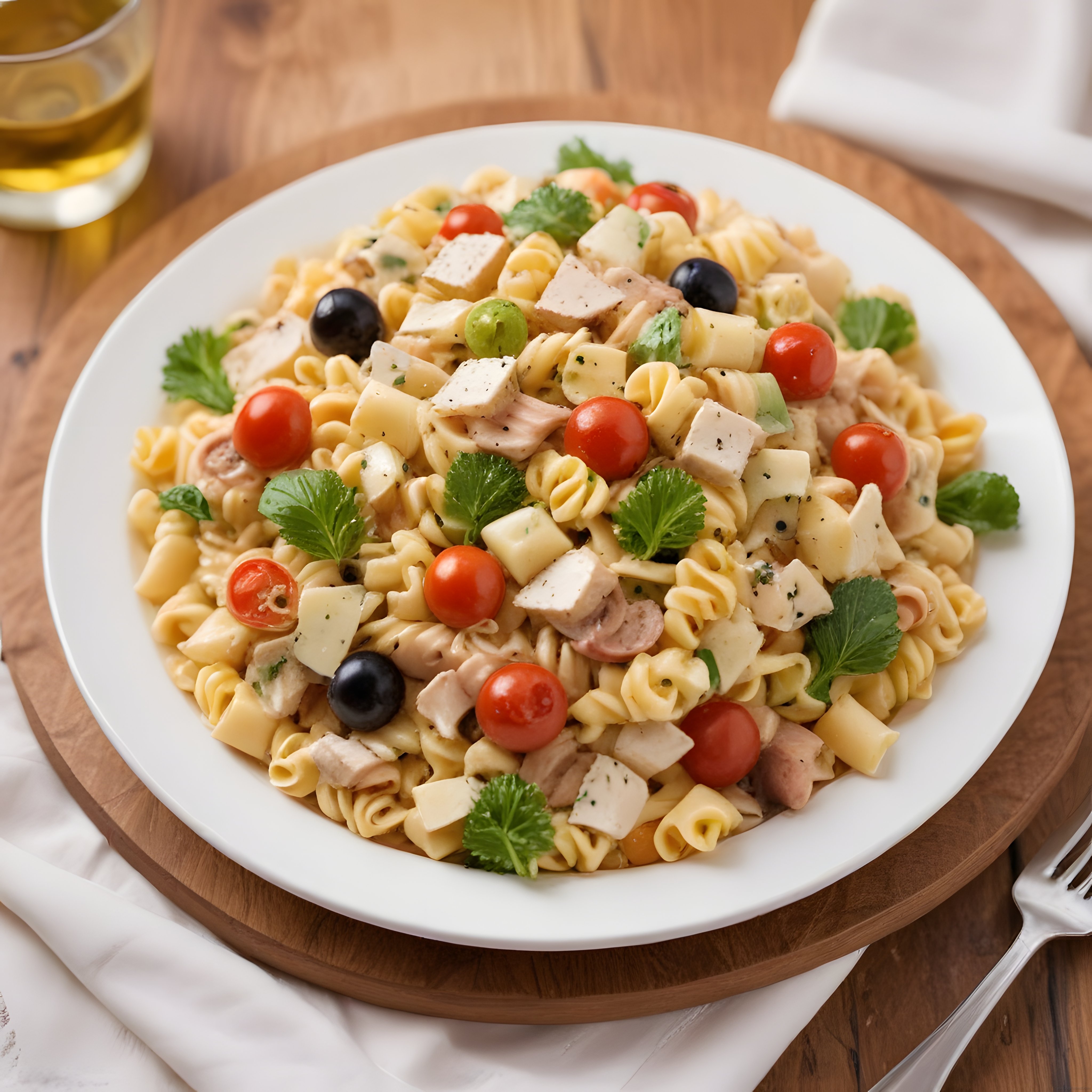 Tavuklu ve Peynirli Fusilli Makarna Salatası: Serinleten Lezzet