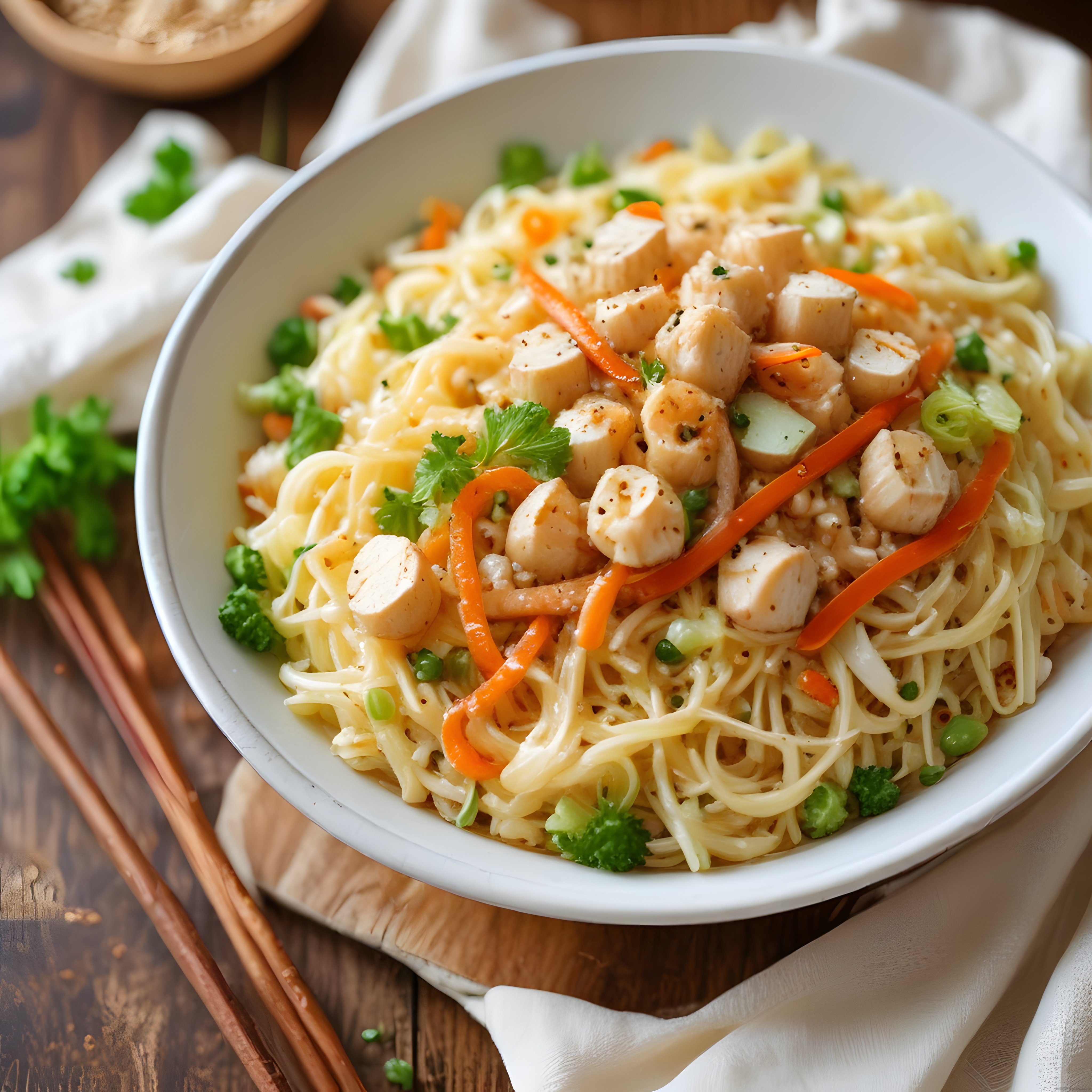 Tavuklu ve Sebzeli Noodle Kasesi: Sıcacık Asya Lezzetiyle Ev Yapımı Tarif