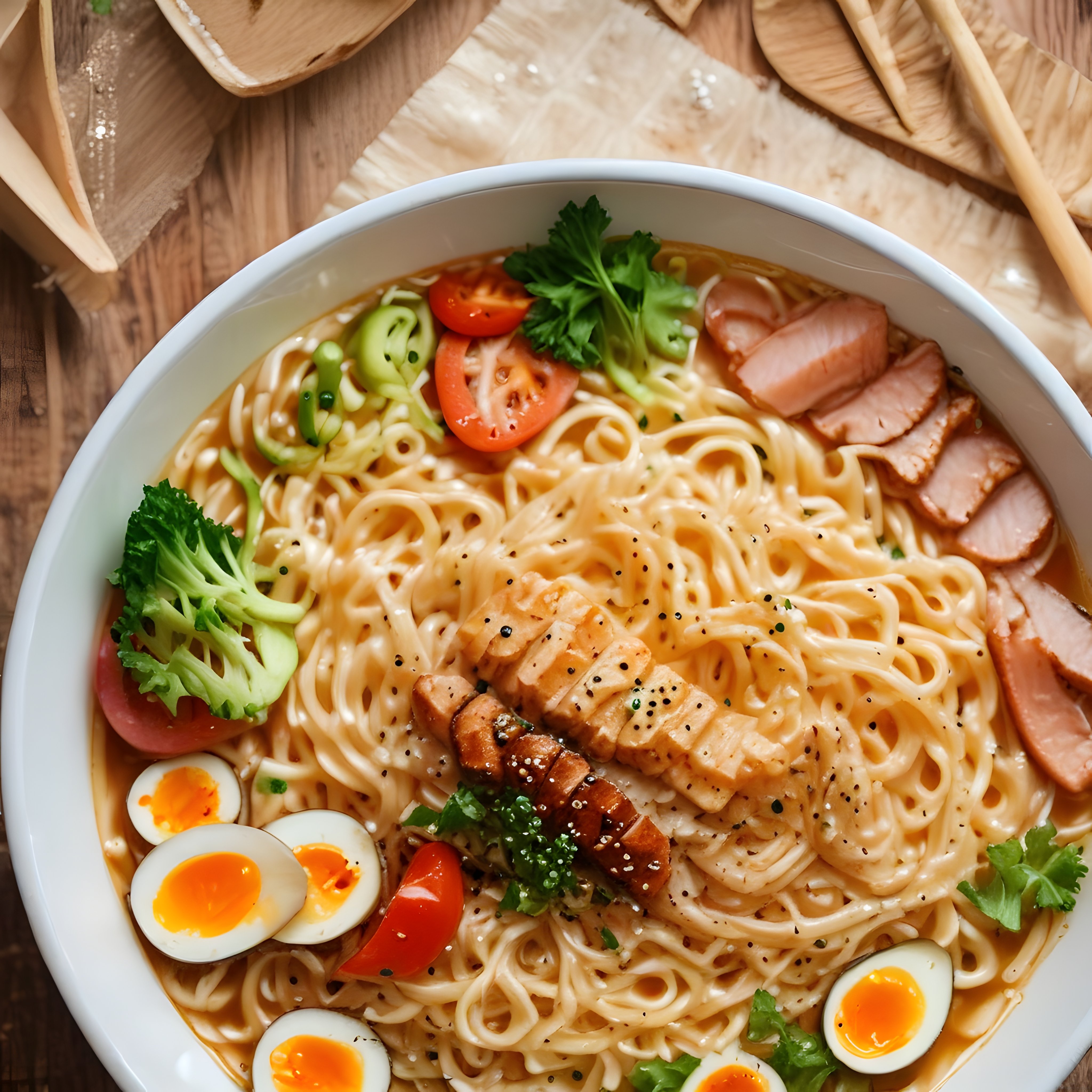 Tavuklu, Yumurtalı ve Jambonlu Noodle Kasesi ile Sıcacık Doyurucu Lezzet