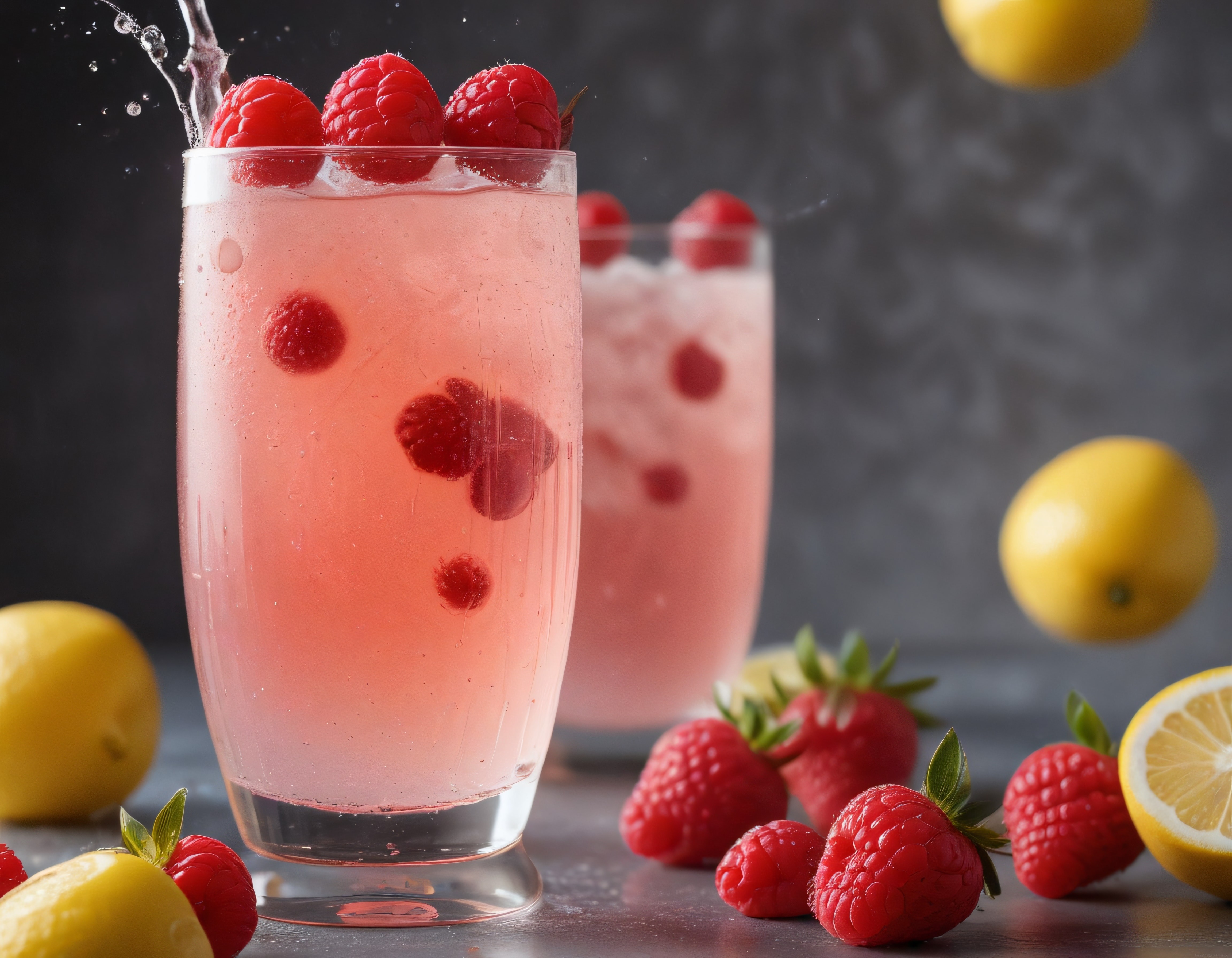 Taze Ahududu ve Limon Suyuyla Hazırlanan Buz Gibi Ferahlatıcı Yaz İçeceği