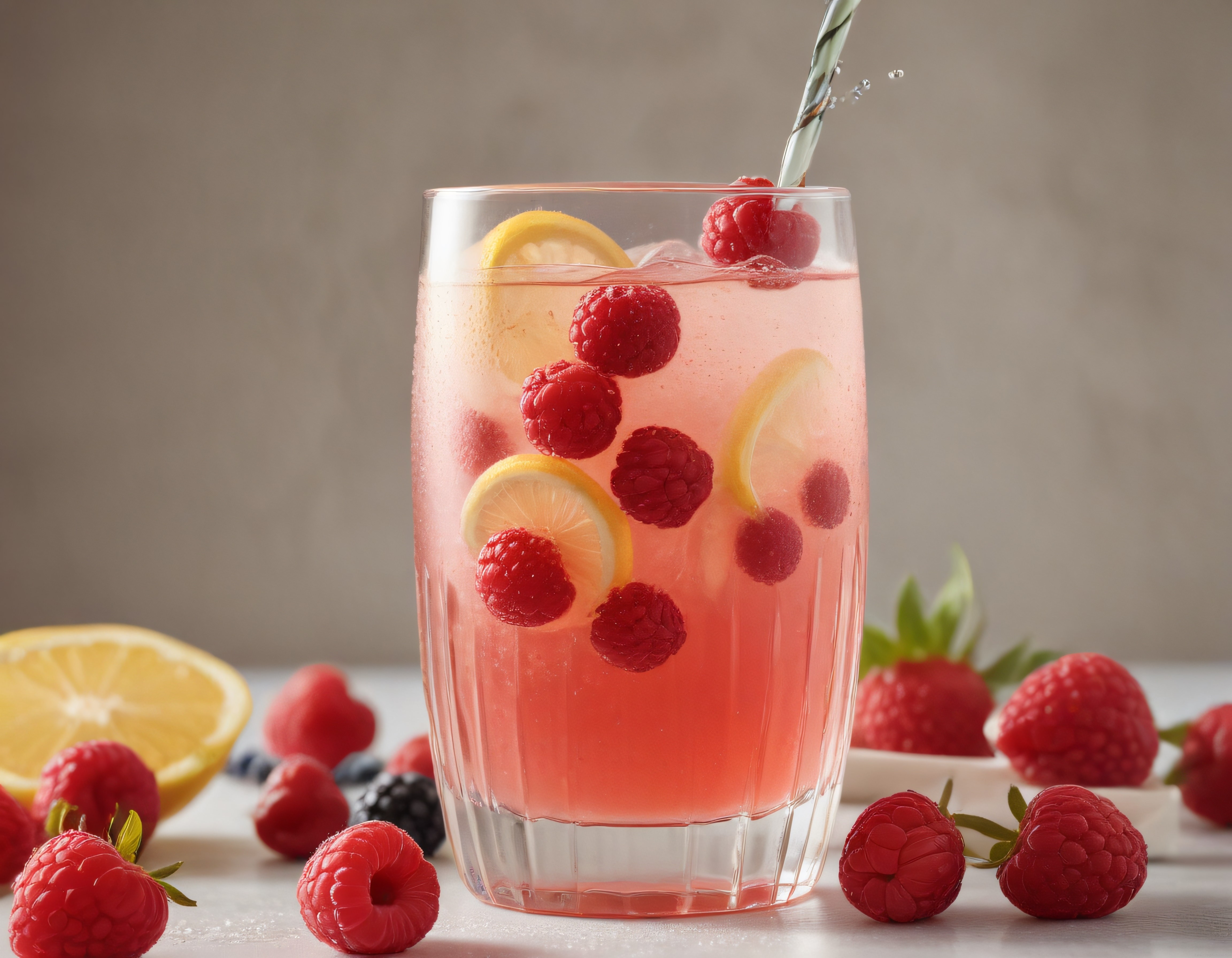 Taze Ahududu ve Limonlu Serinletici İçecek: Meyve Aromalı Yaz Kokteyli