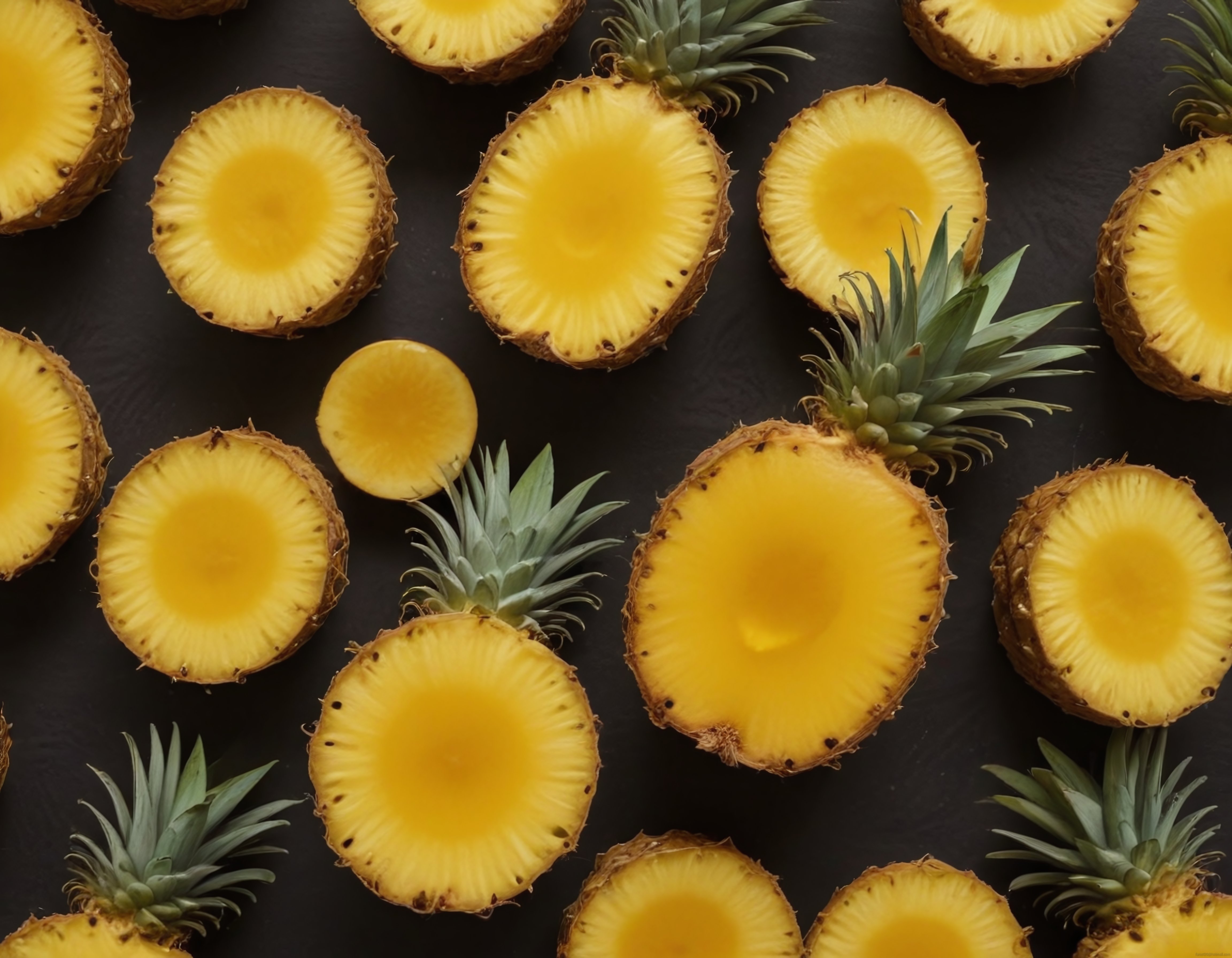 Taze Ananas Dilimleriyle Hazırlanan Sağlıklı ve Renkli Masa Düzeni