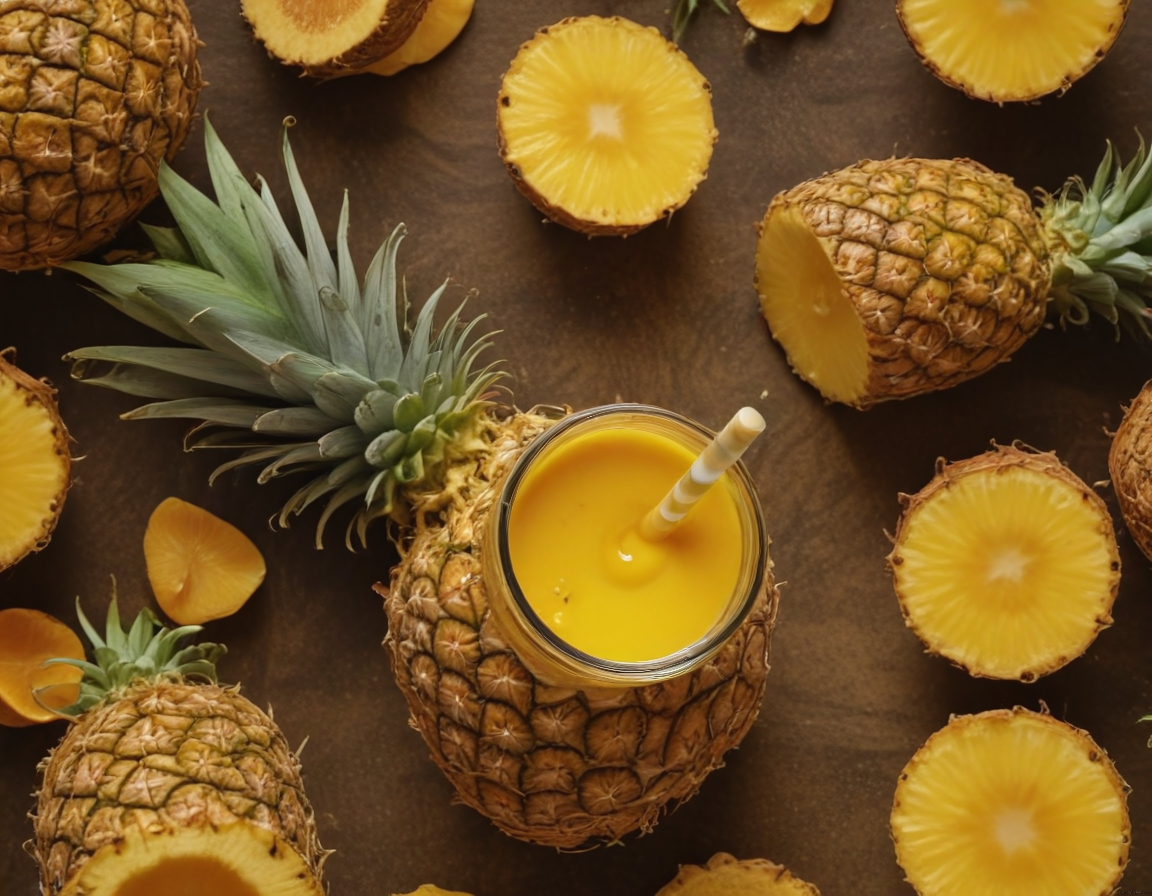 Taze Ananas Suyu ve Ananas Dilimleri ile Yaz İçeceği Tarifi