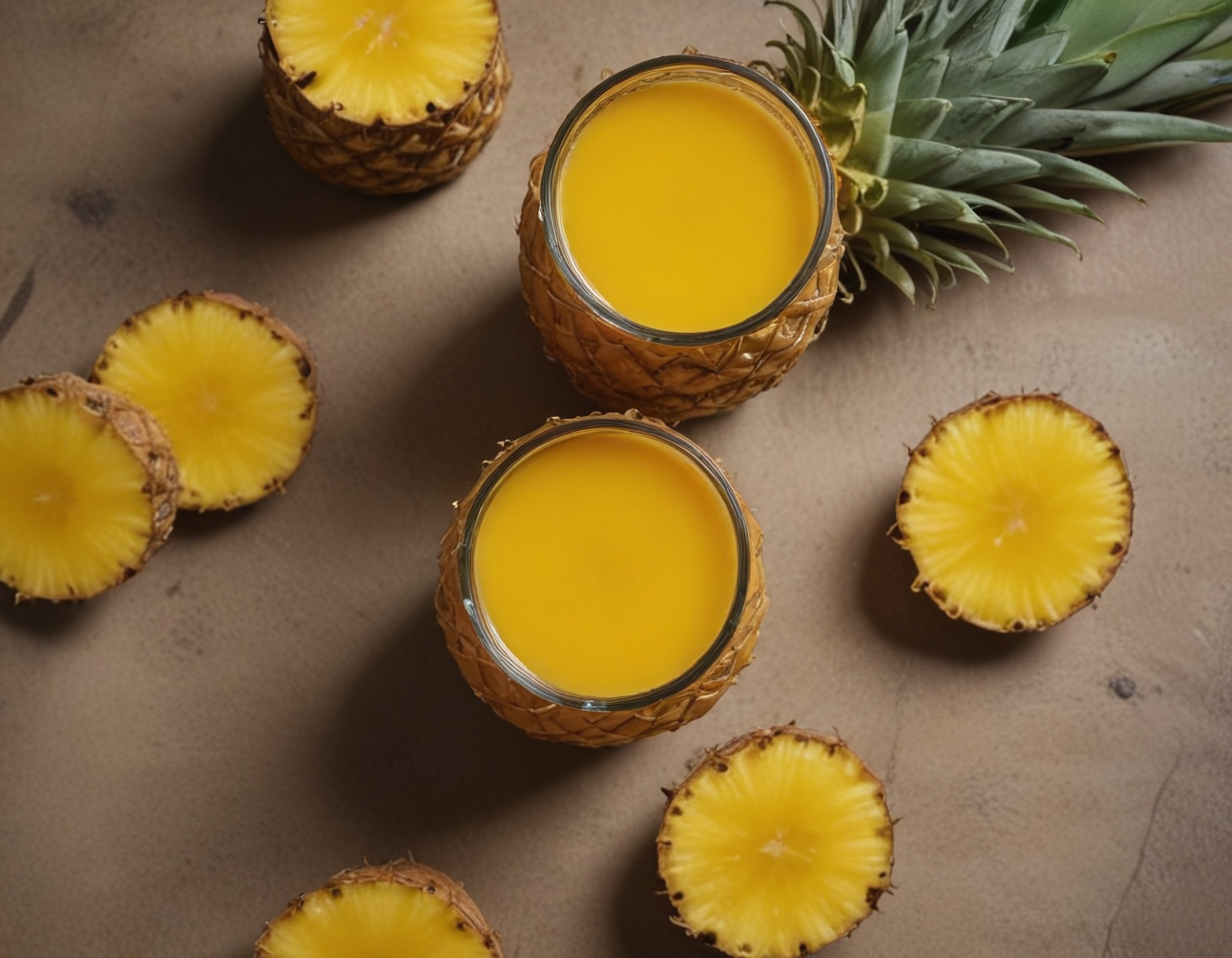 Taze Ananas Suyu ve Dilimleri: Doğal ve Serinletici Yaz İçeceği