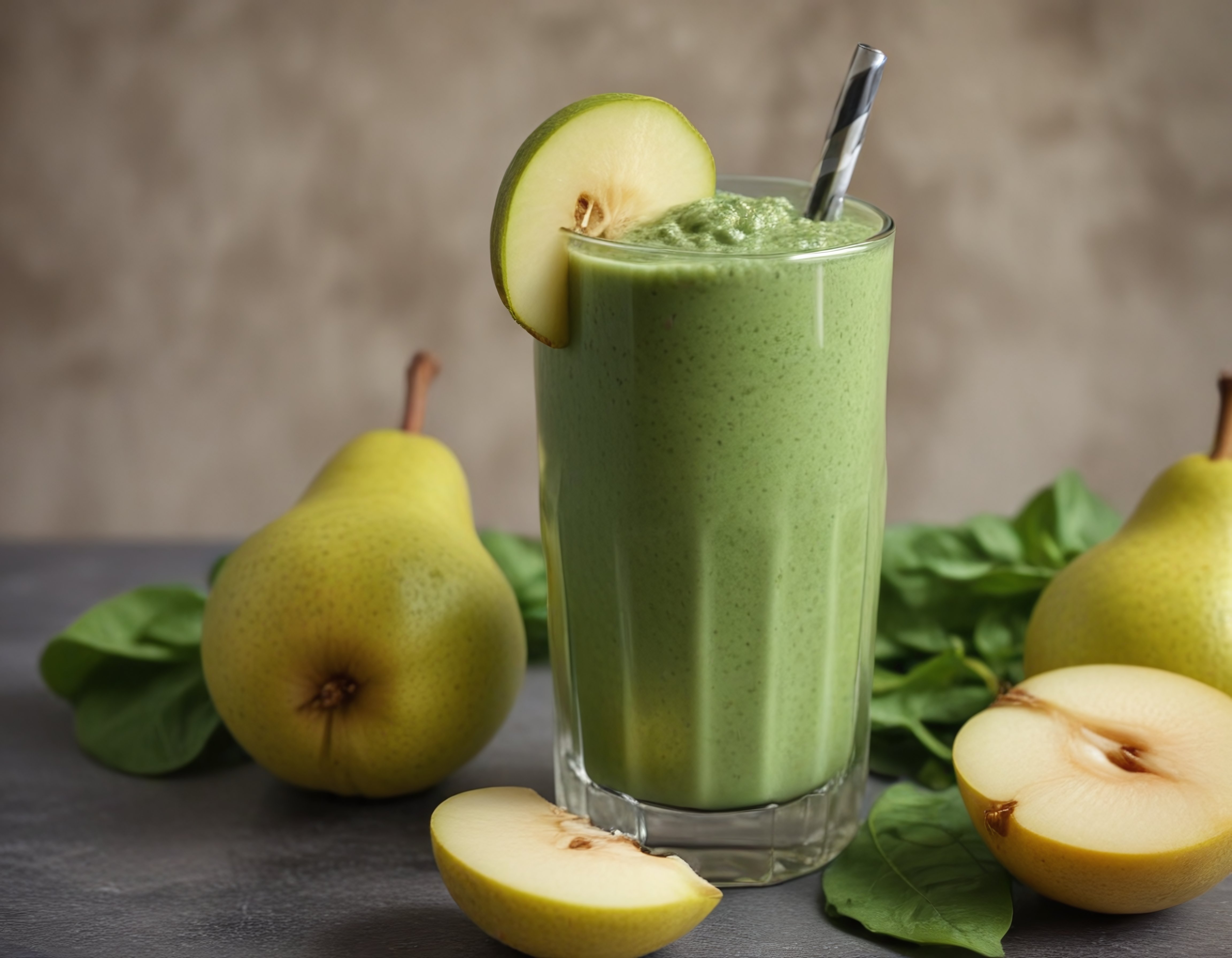 Taze Armut ve Ispanaklı Ev Yapımı Sağlıklı Yeşil Smoothie Tarifi