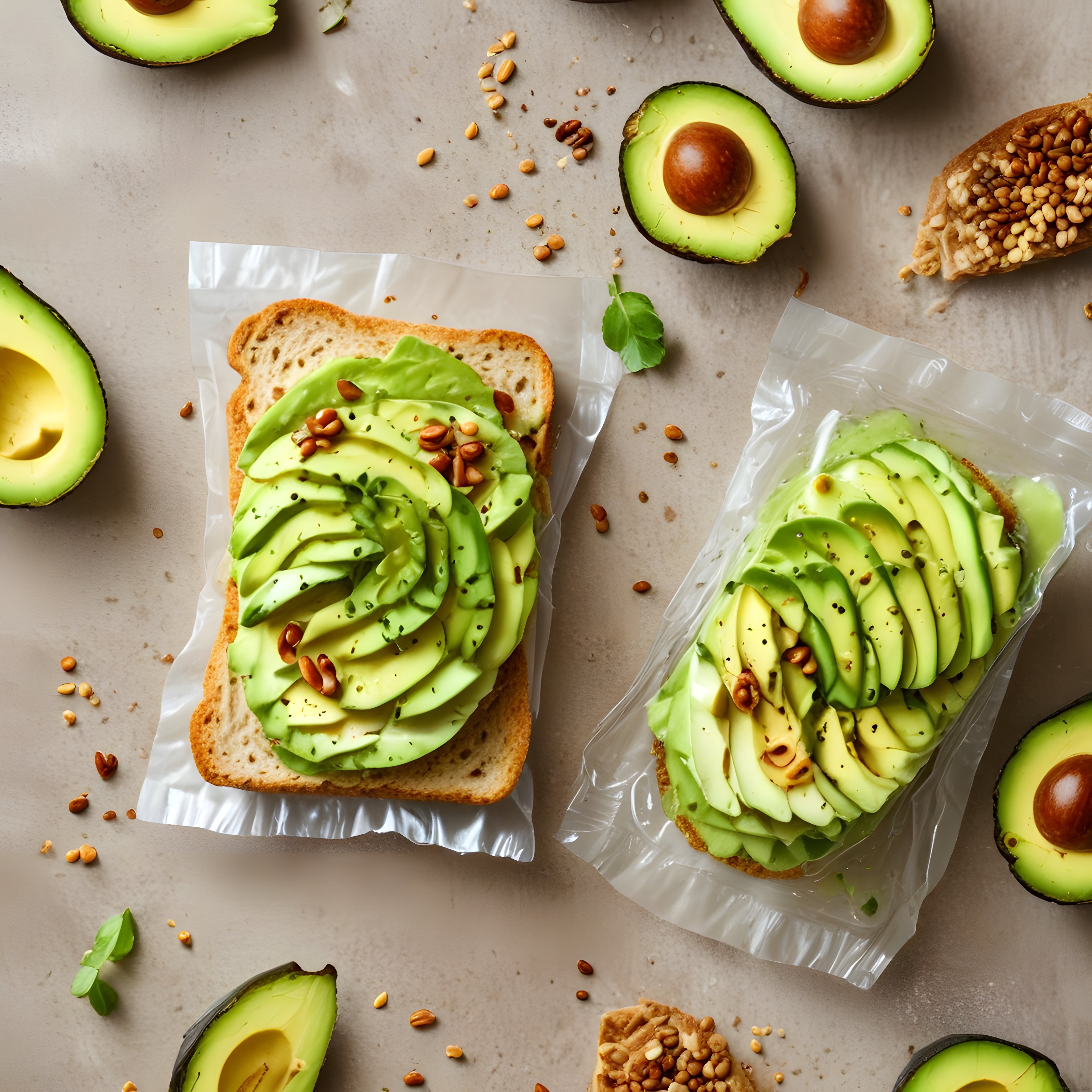 Taze Avokado Dilimleriyle Süslenmiş Kahvaltılık Tost ve Sağlıklı Sunum