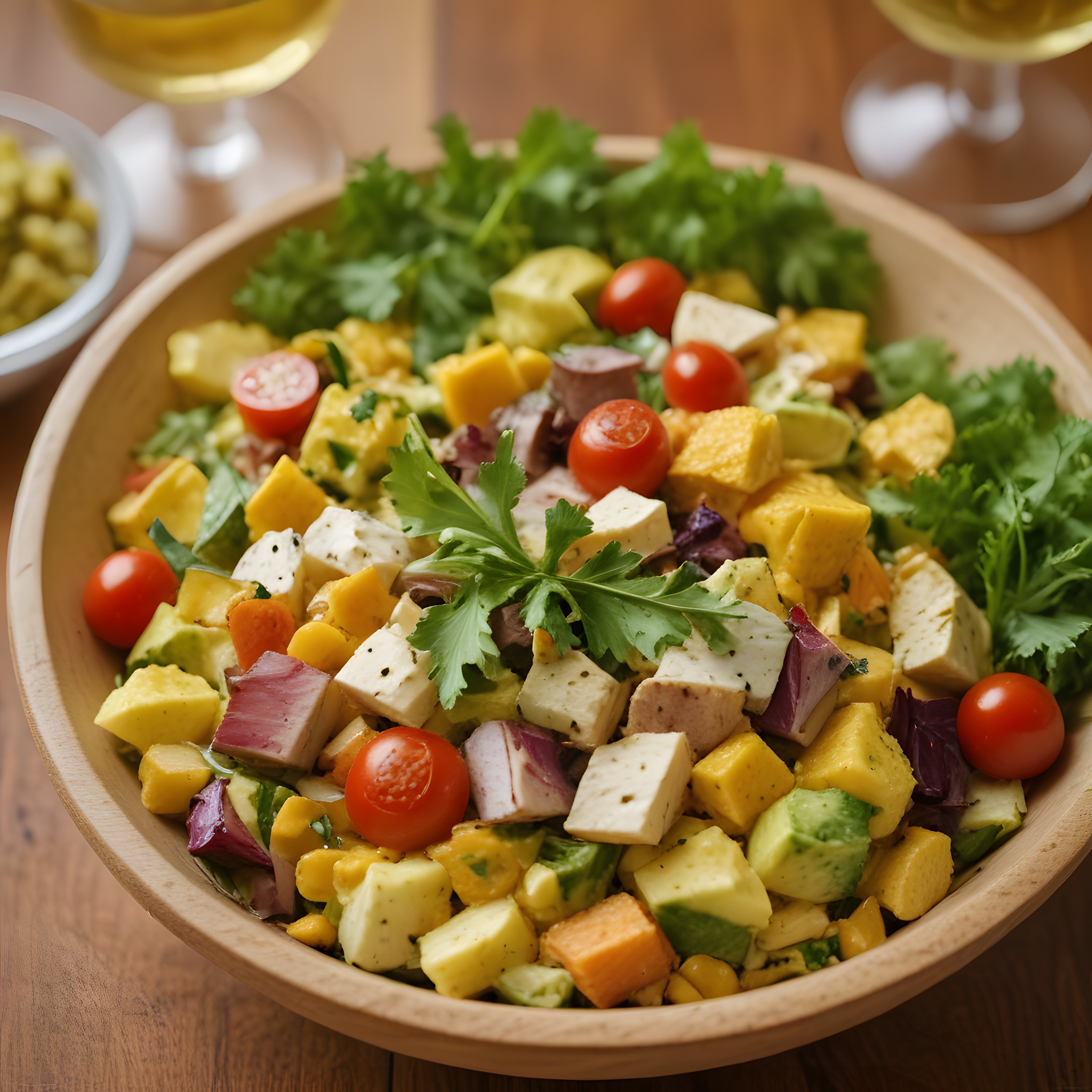 Taze Avokado Mısır ve Peynirli Sağlıklı Salata Kasesi: Pratik Ev Yapımı Tarif