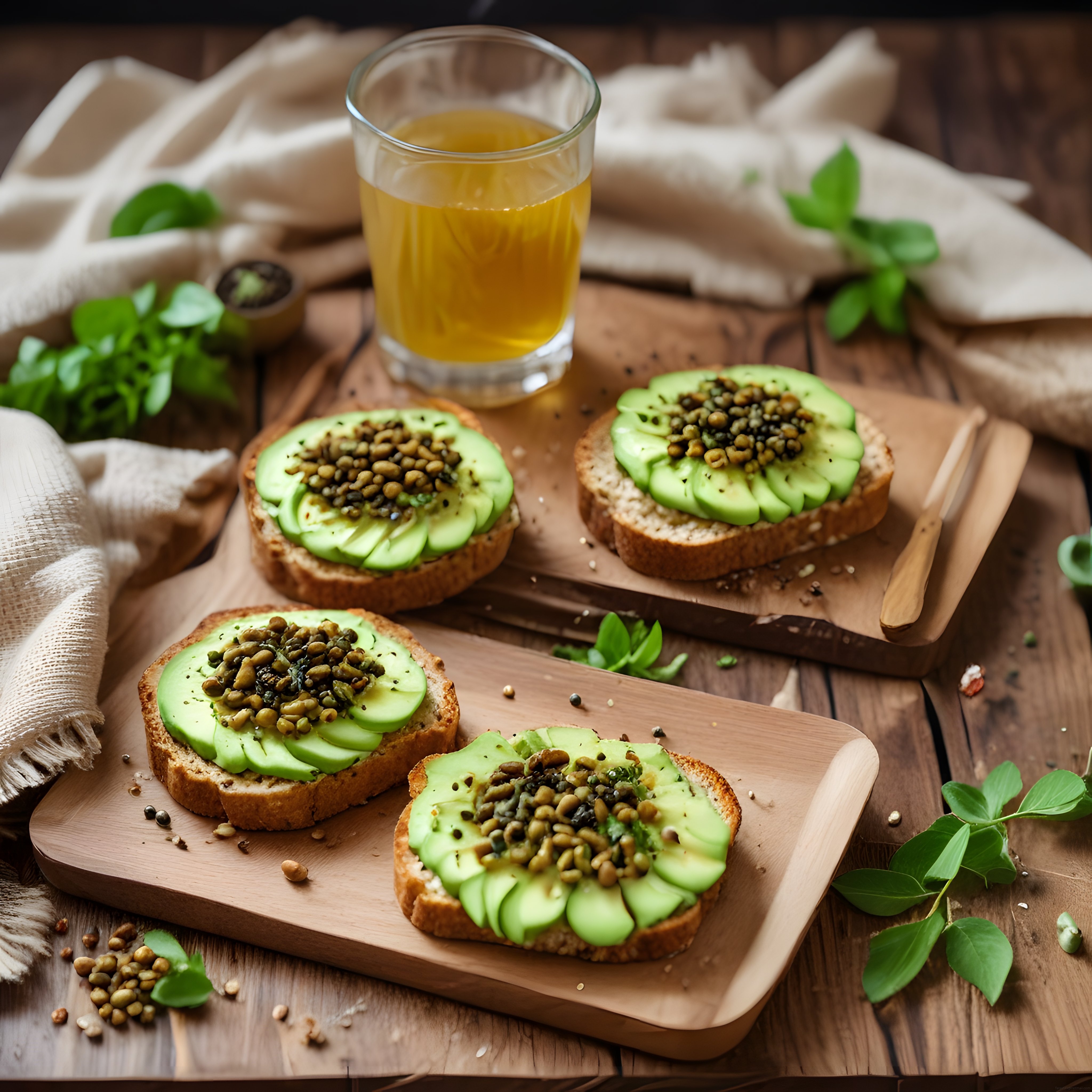 Taze Avokado ve Kaparili Tostlar: Rustik Sunumda Sağlıklı Kahvaltı Keyfi