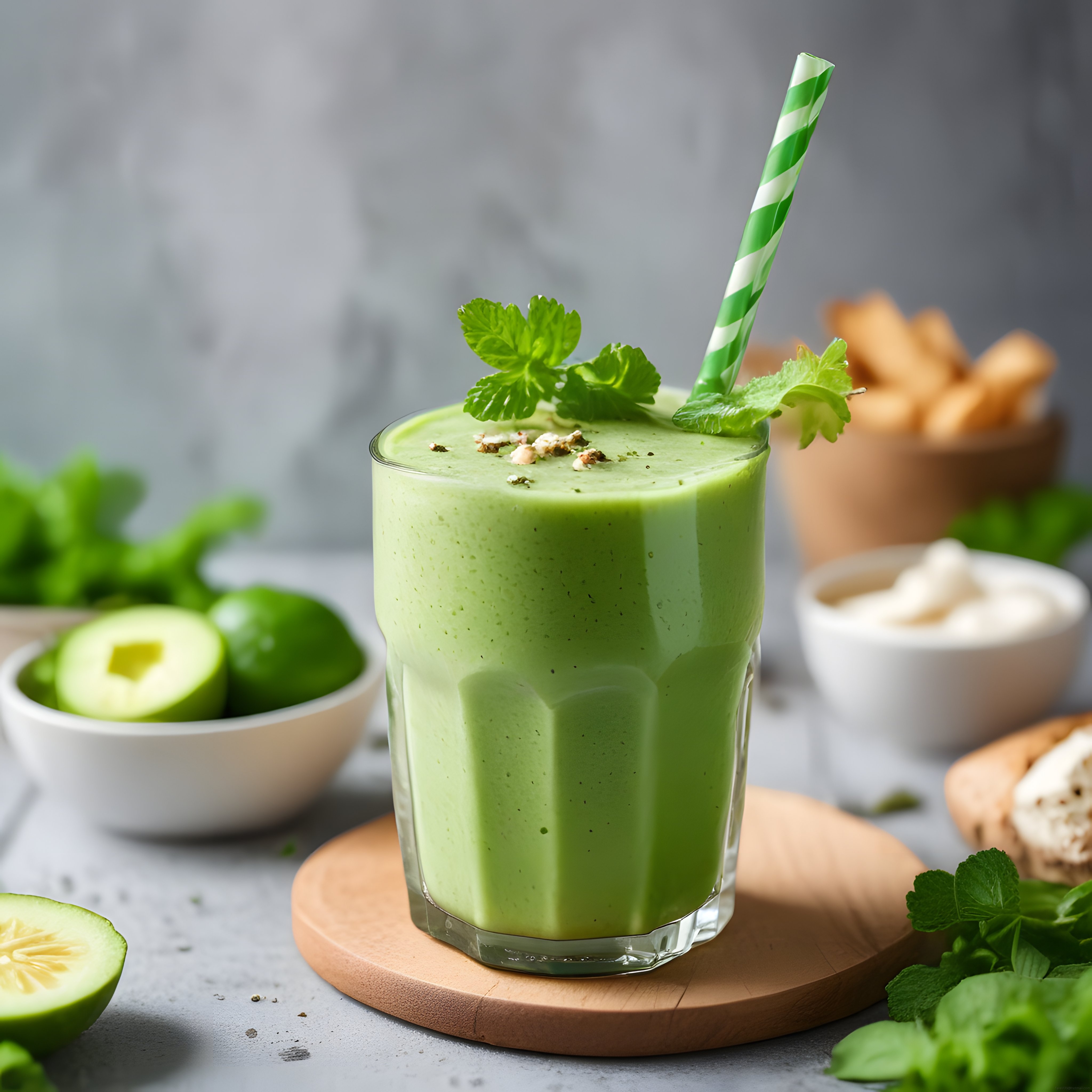 Taze Avokado ve Yeşilliklerle Hazırlanan Sağlıklı Detoks Smoothie Tarifi