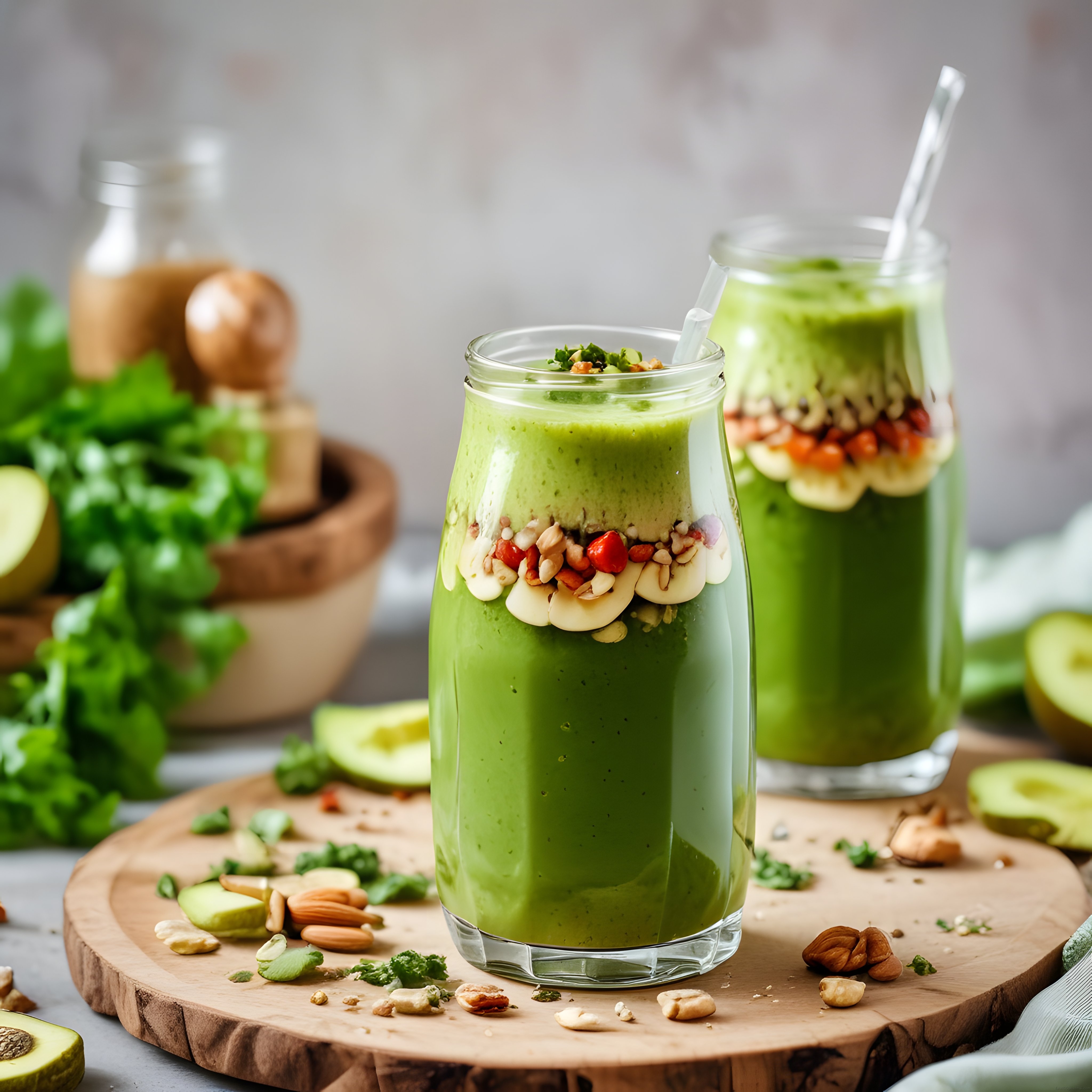 Taze avokadolu yeşil smoothie: Kahvaltılık sağlıklı detoks içeceği