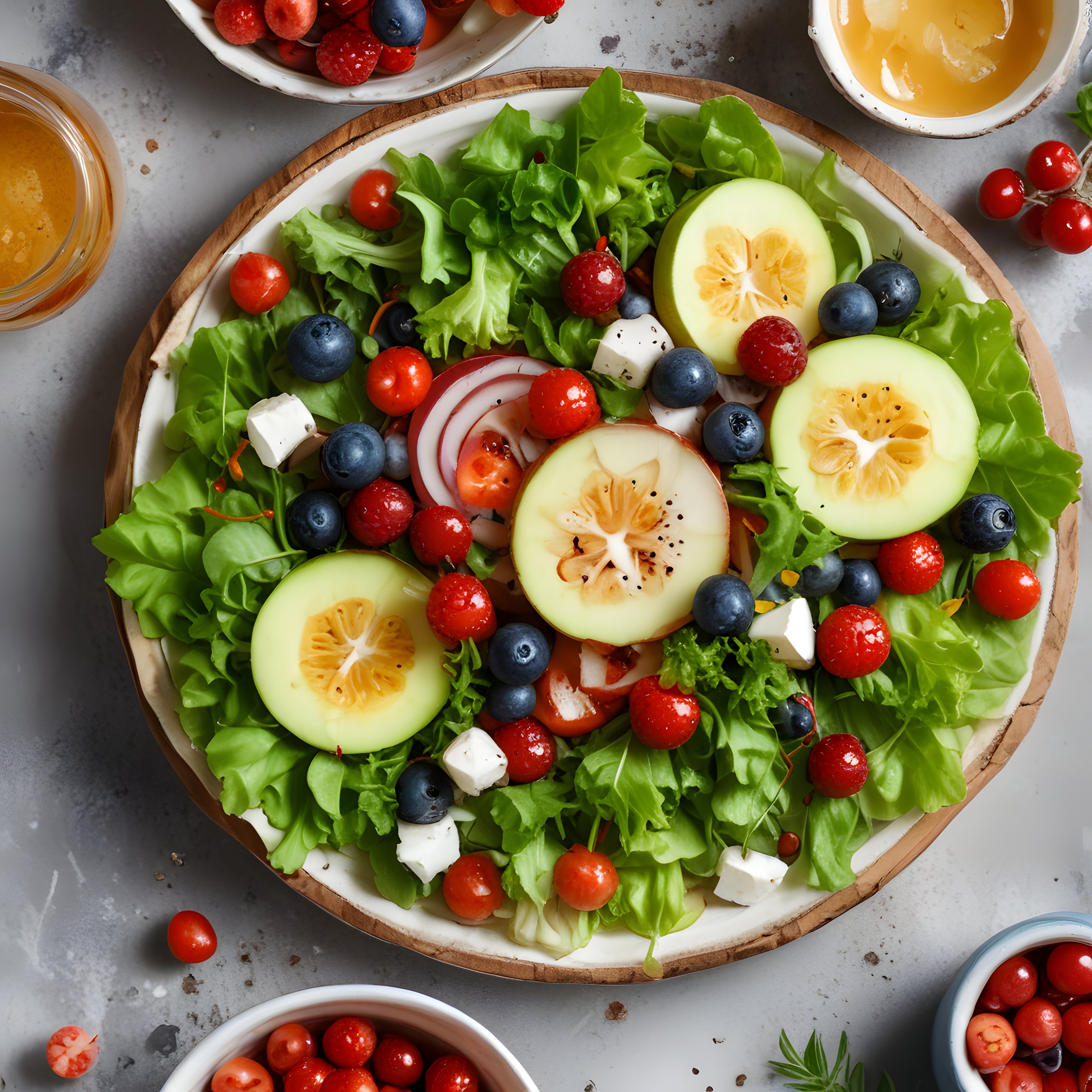 Taze Bahçe Salatası: Yaban Mersini ve Peynirli Sağlıklı Kase Tarifi