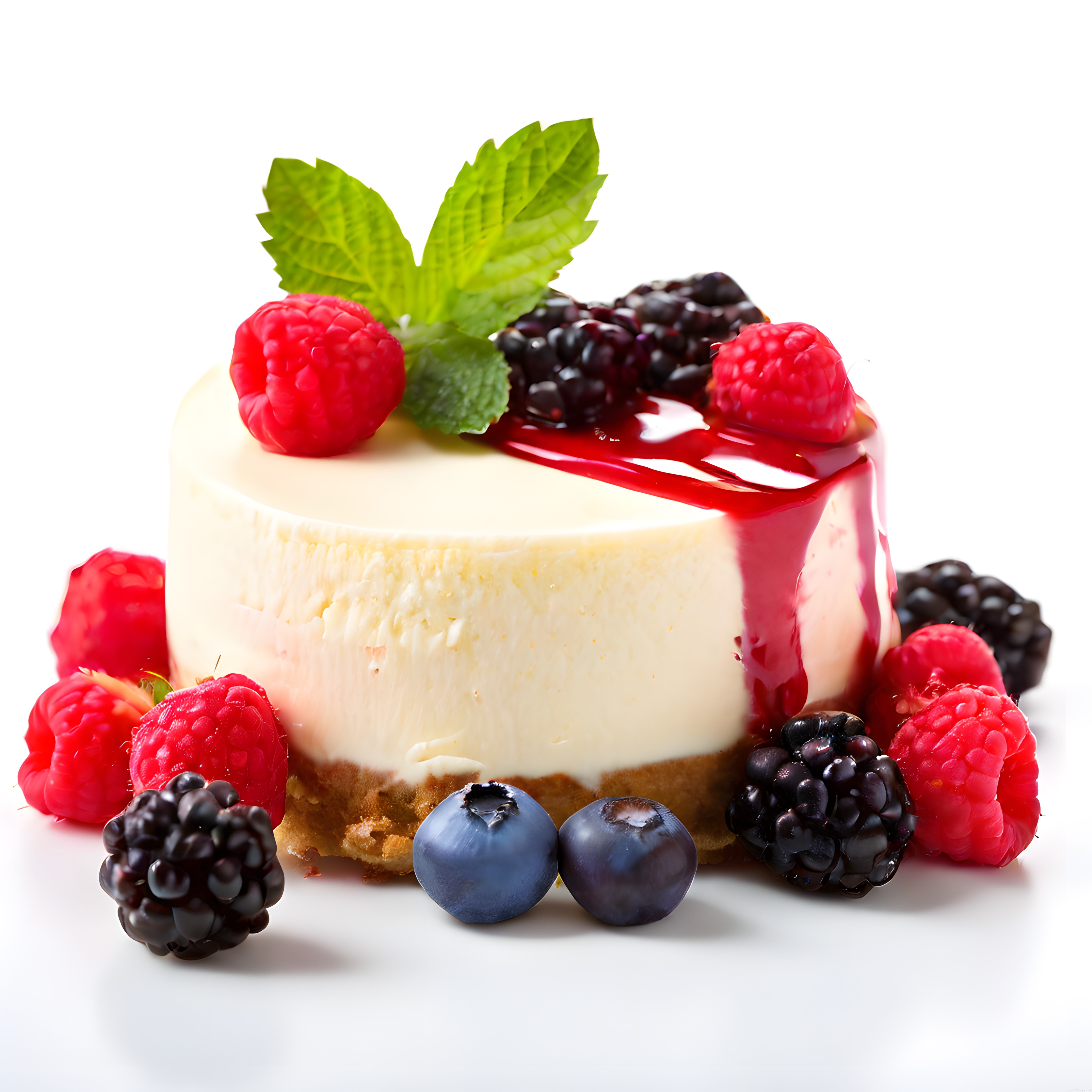Taze Böğürtlen ve Ahududulu Cheesecake ile Göz Alıcı Tatlı Sunumu