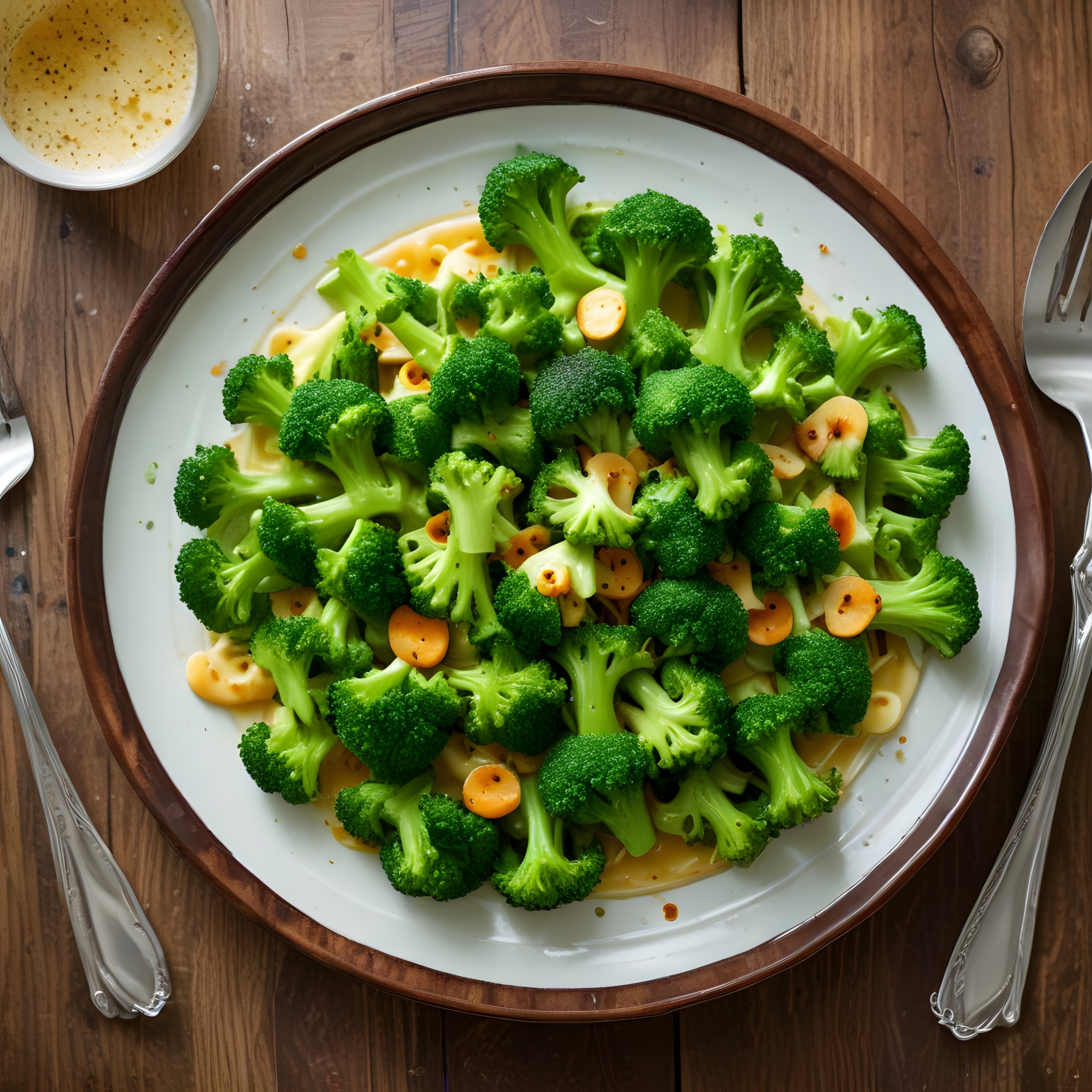 Taze Brokoli ve Sarımsak Dilimleriyle Hazırlanan Şık ve Besleyici Vegan Tabak
