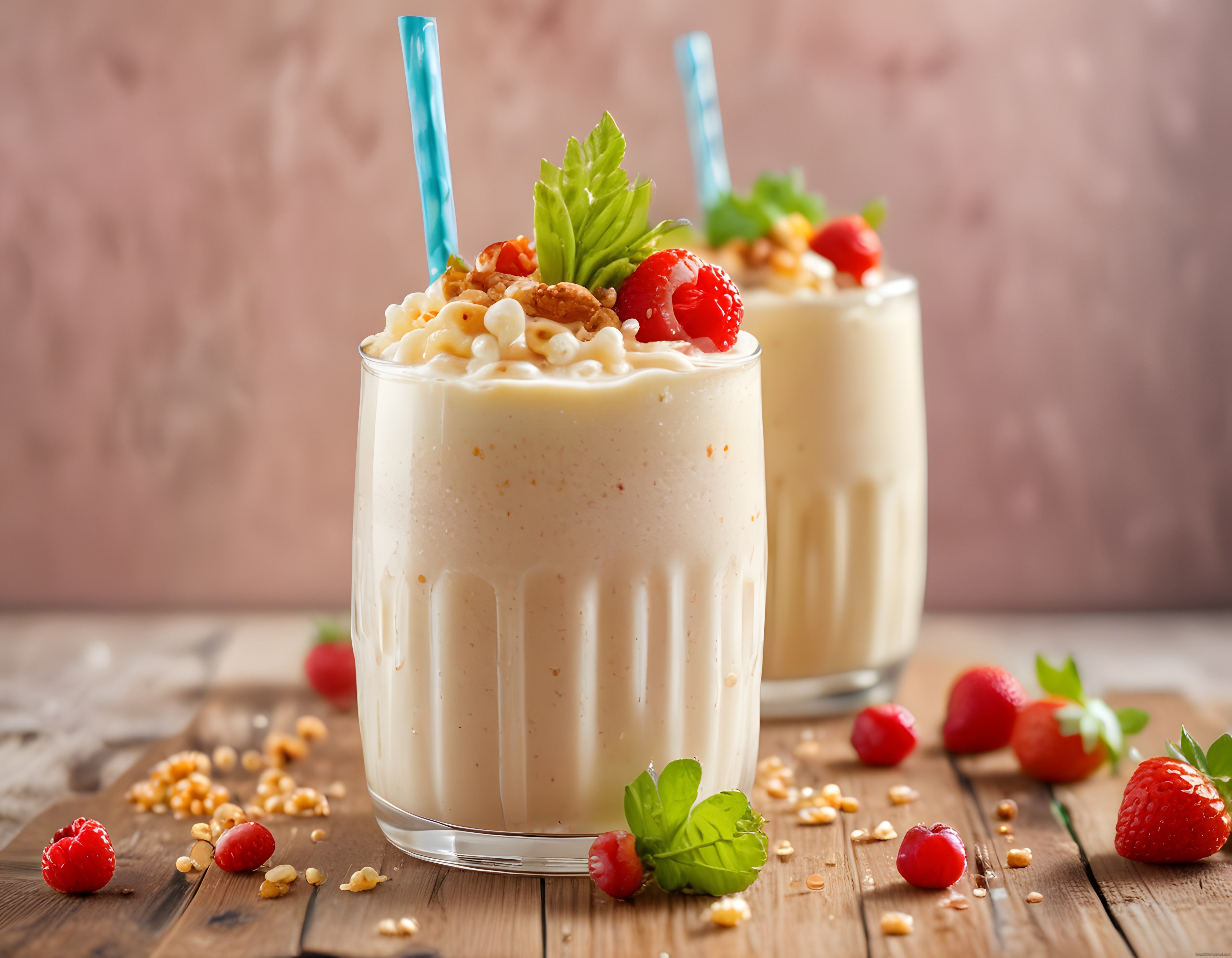 Taze Çilekli ve Ahududulu Kremalı Smoothie Bardakları - Sağlıklı Lezzet