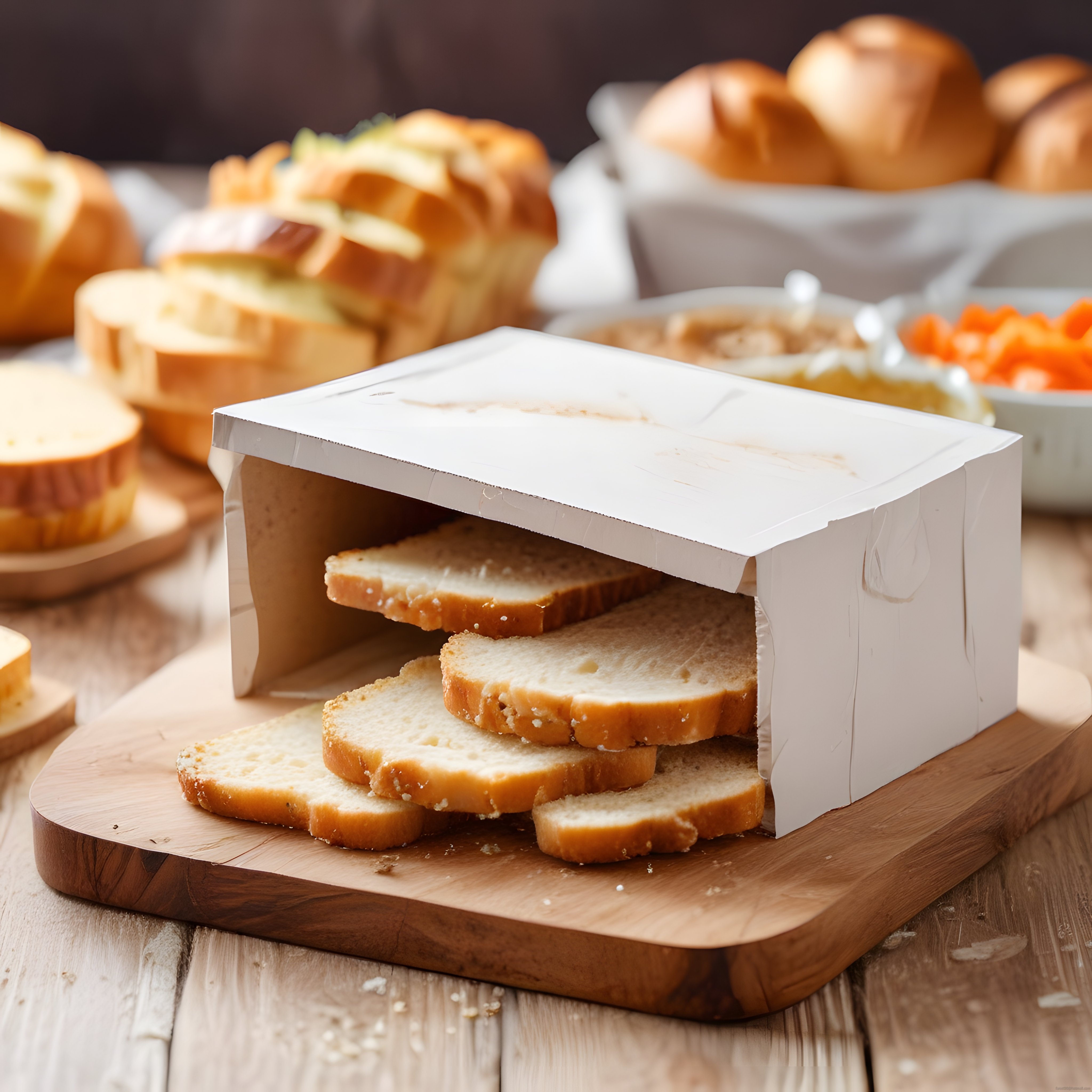 Taze Dilimlenmiş Tost Ekmeği ve Çeşitli Fırın Ürünleriyle Kahvaltı Masası