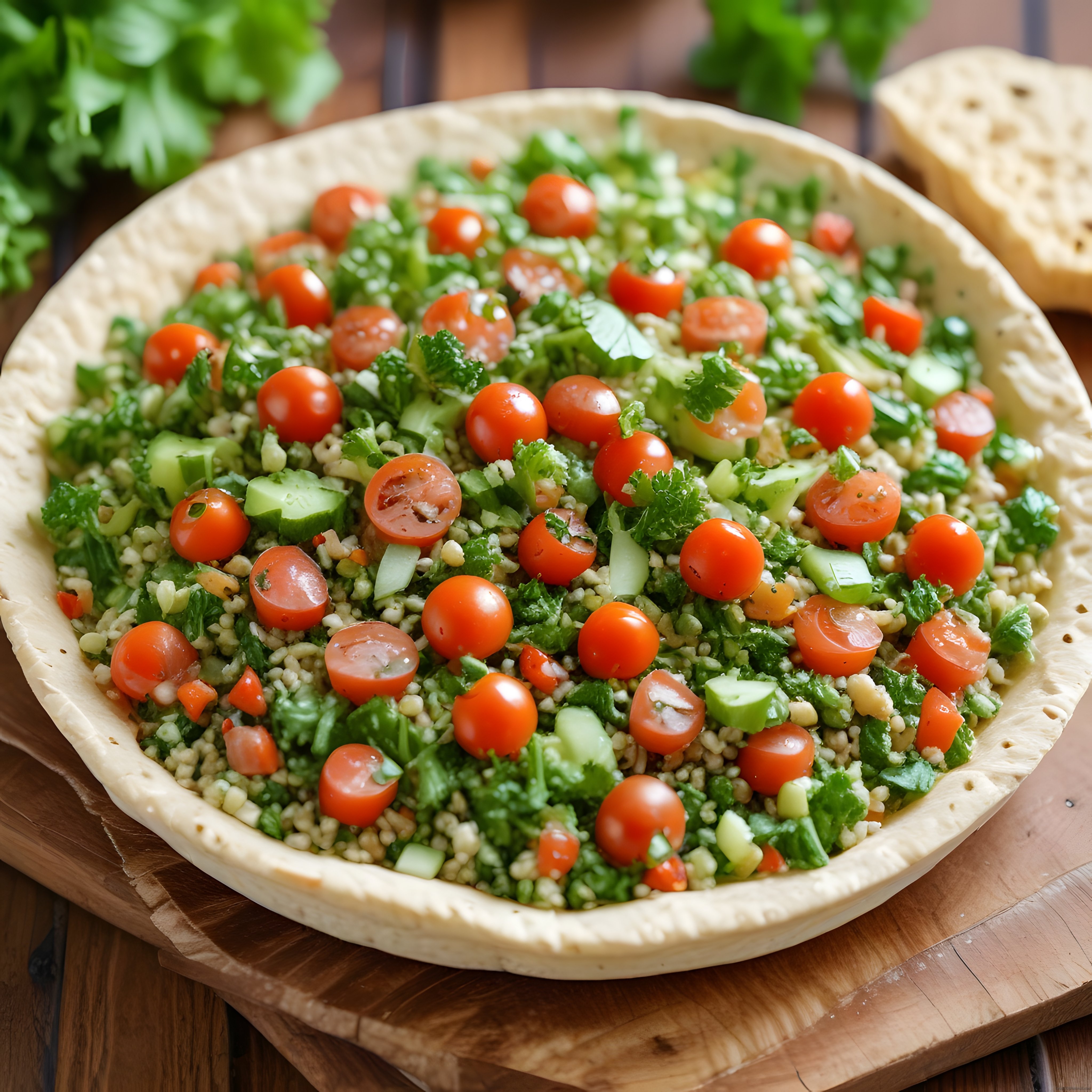 Taze Domates ve Yeşillikli Bulgur Salatası: Sağlıklı Akdeniz Lezzeti