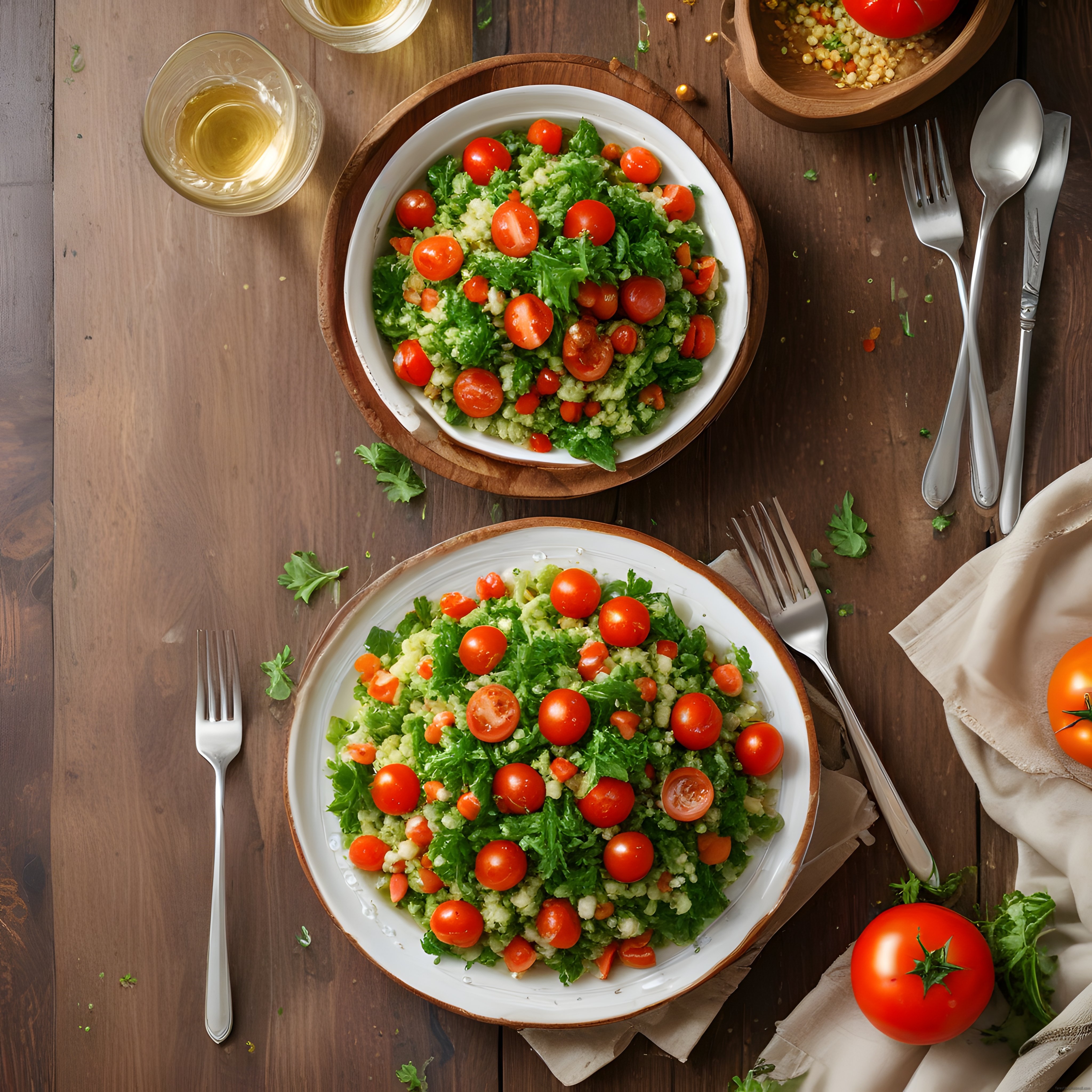 Taze Domates ve Yeşillikli Bulgur Salatası: Sağlıklı ve Lezzetli Bir Öğün