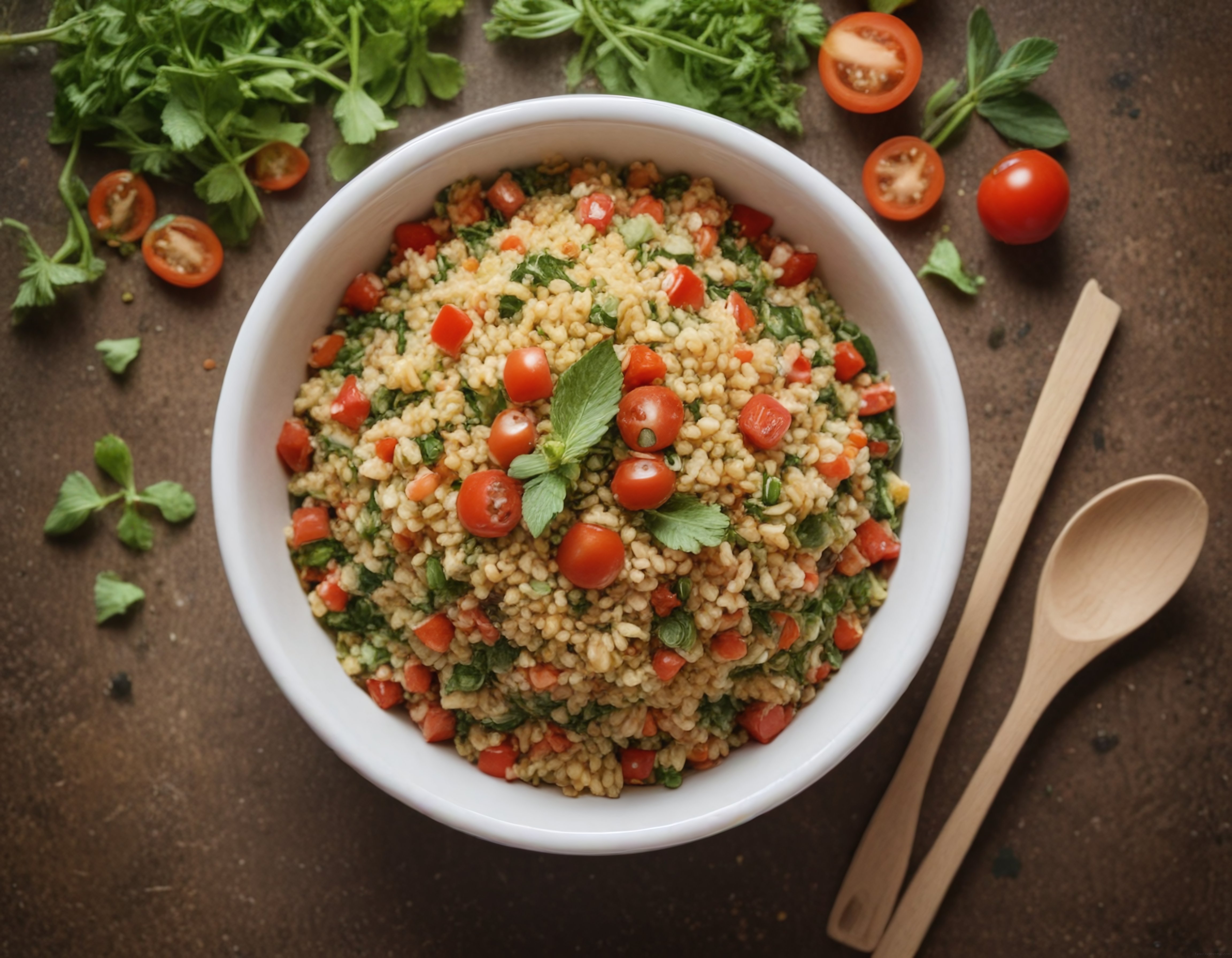Taze Domates ve Yeşillikli Bulgur Salatası: Sağlıklı ve Pratik Tarif