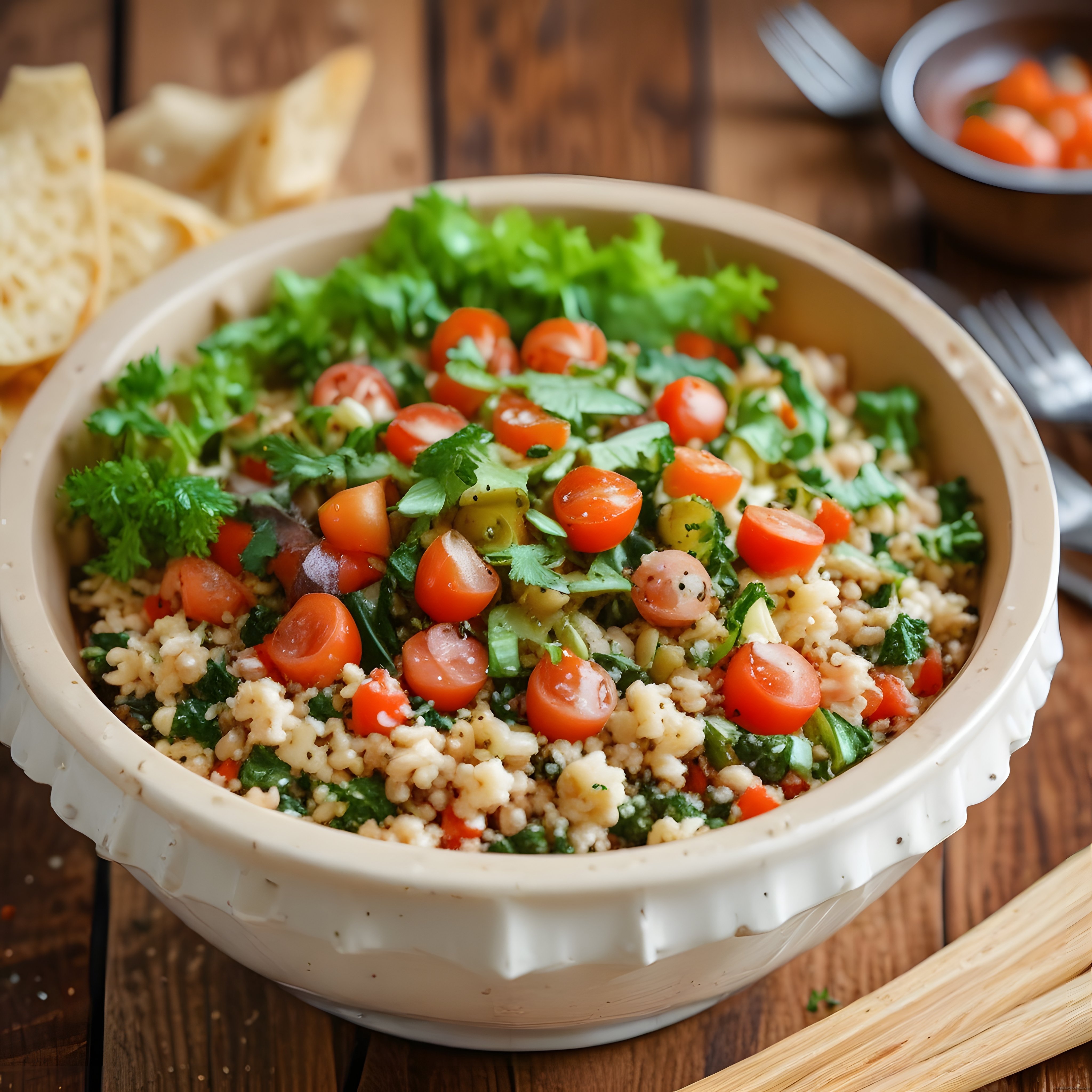 Taze Domatesli ve Maydanozlu Bulgur Salatası Tarifi Nefis Sunum
