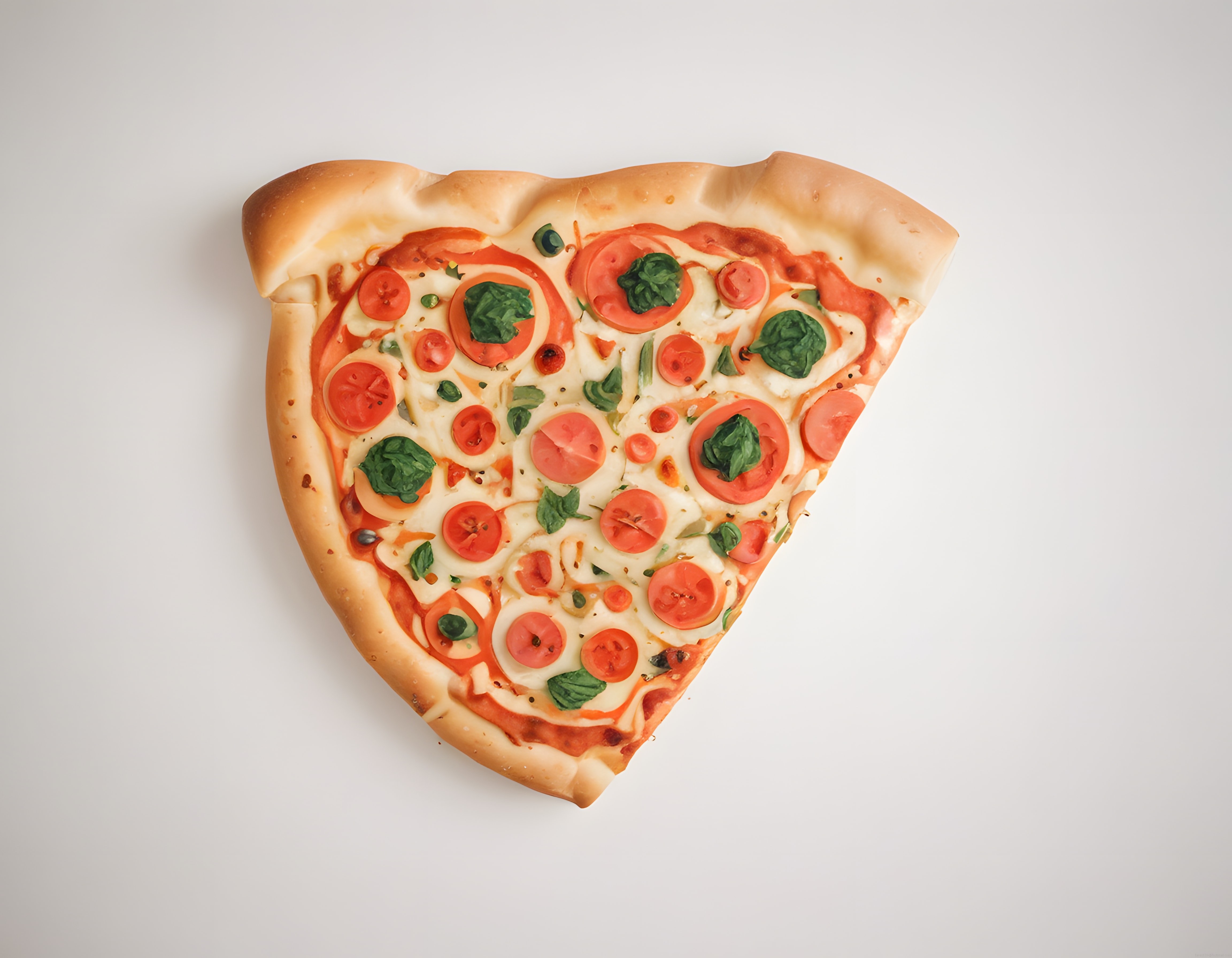 Taze Fesleğen ve Domatesli İtalyan Pizza Dilimi: Lezzet Dolu Bir Sunum