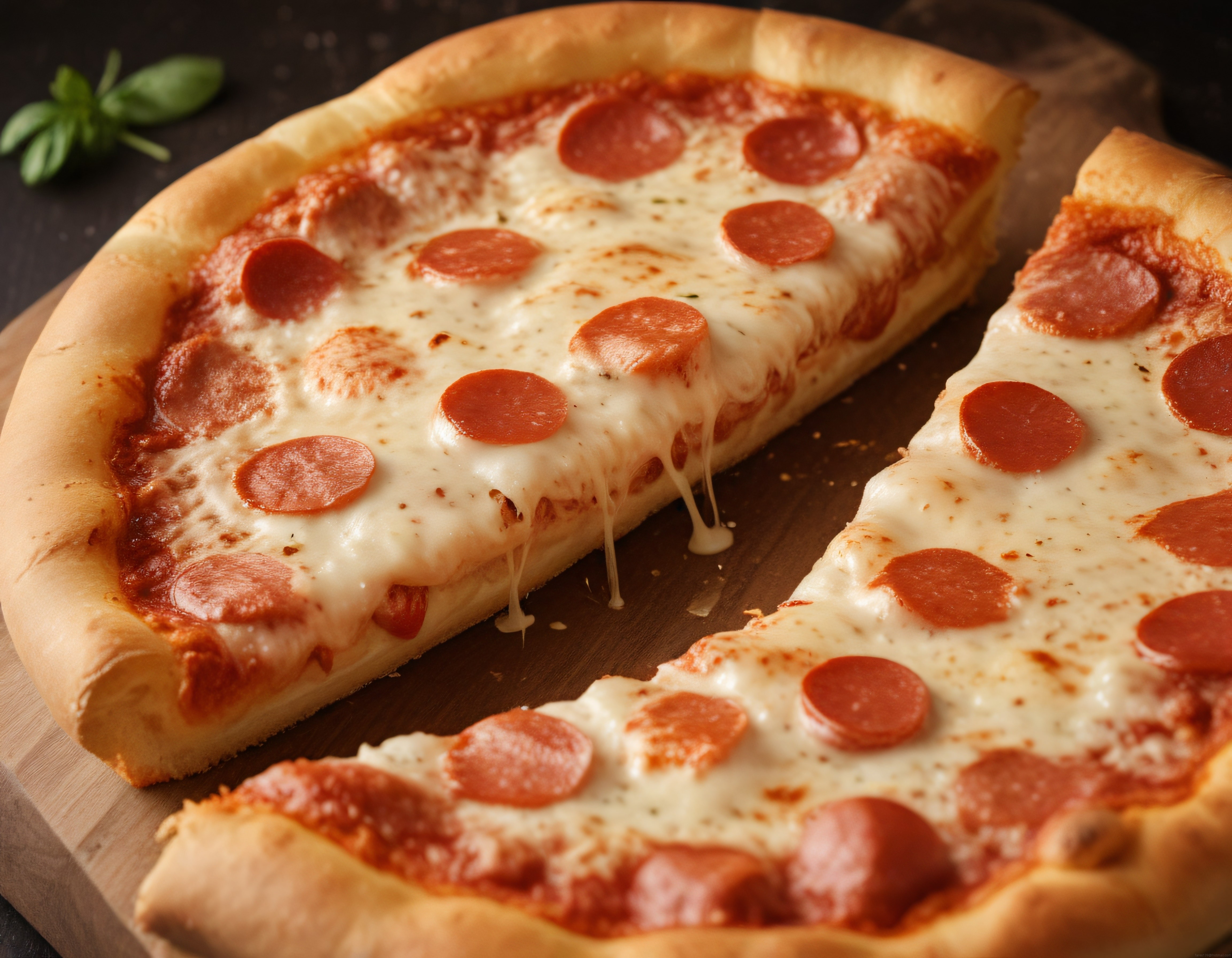 Taze Fırından Çıkmış Erimiş Peynirli Pepperoni Pizza ve İtalyan Lezzeti