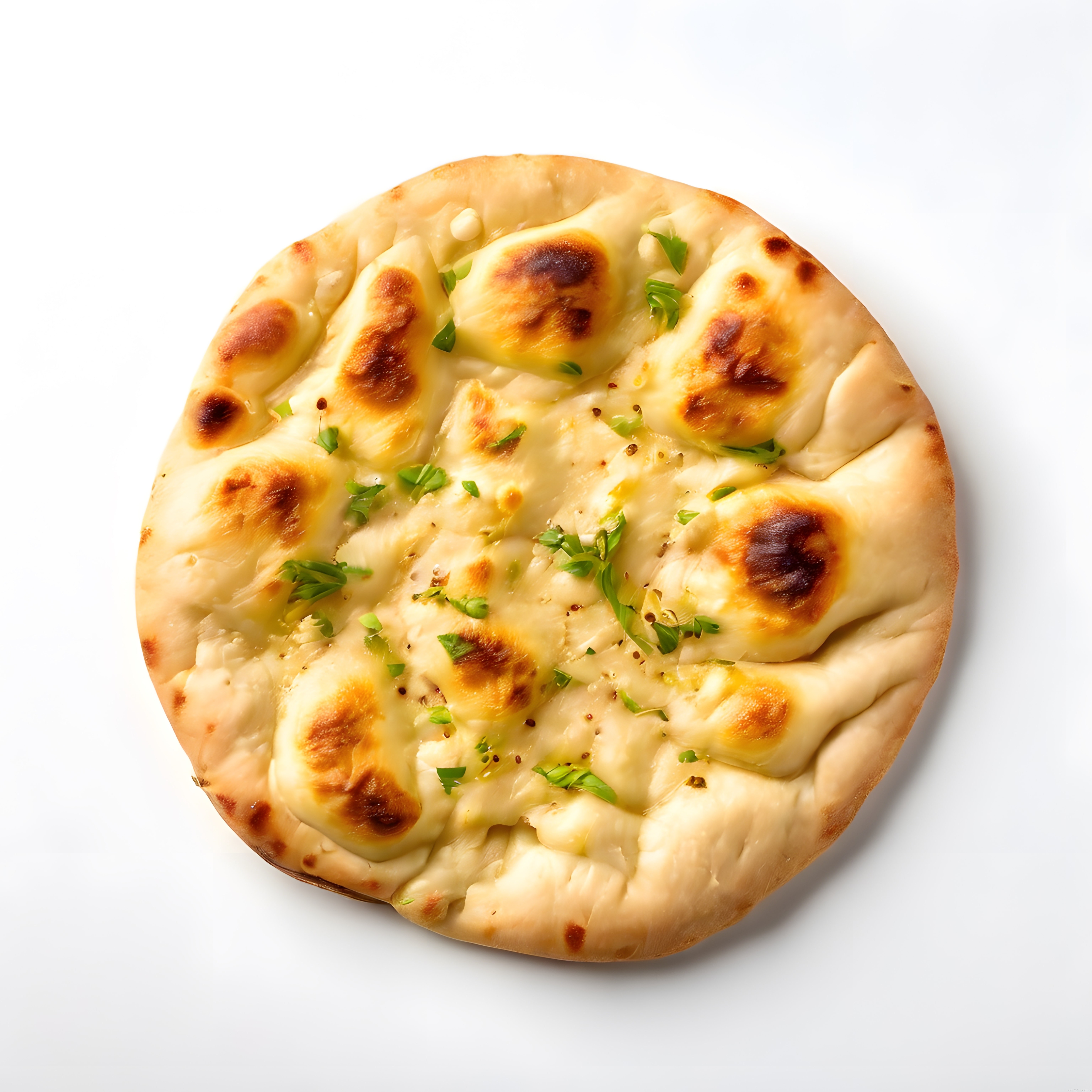 Taze Fırından Çıkmış Sarımsak ve Maydanozlu Peynirli Flatbread Görseli