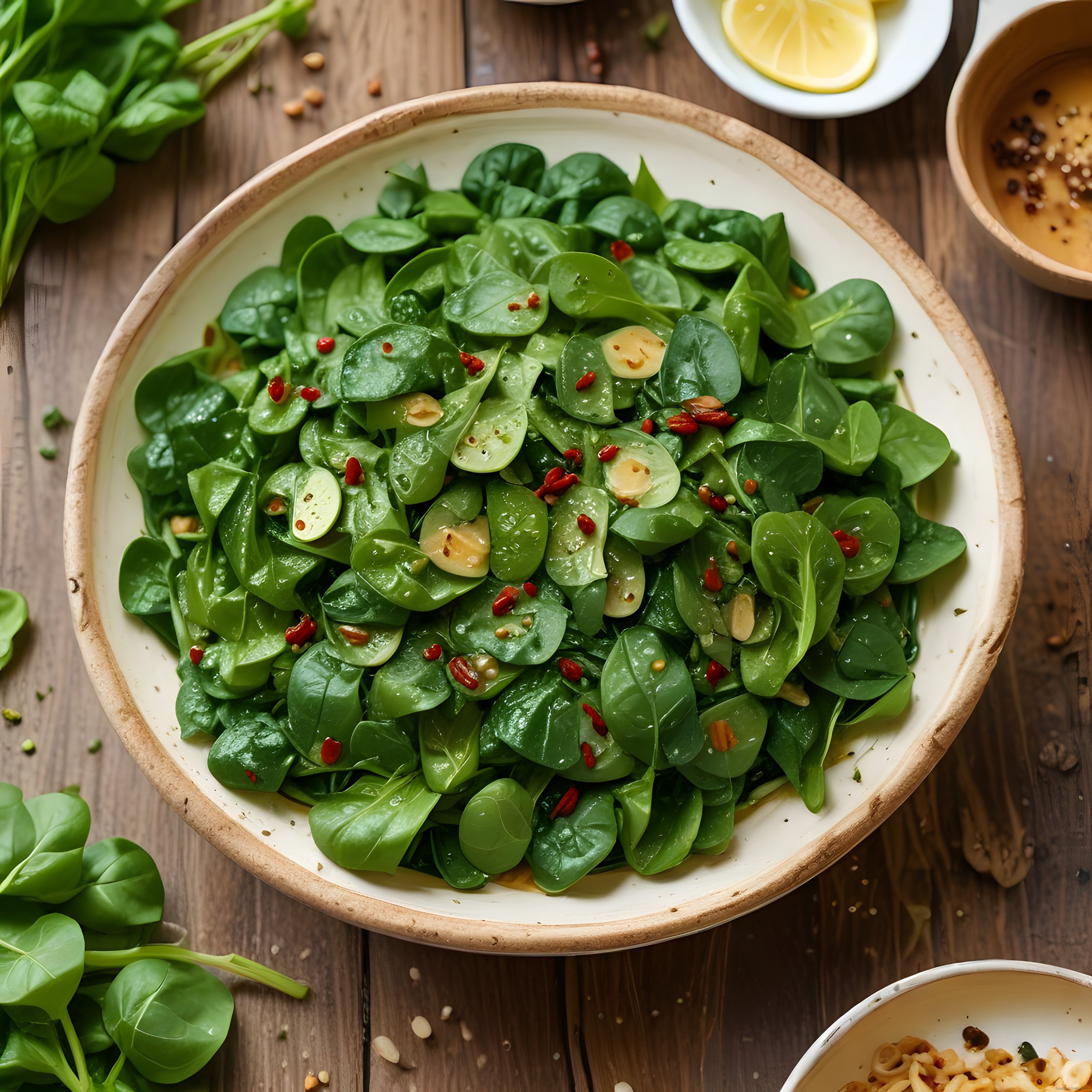 Taze Ispanak Salatası Tarifi: Limon ve Sarımsaklı Besleyici Kase