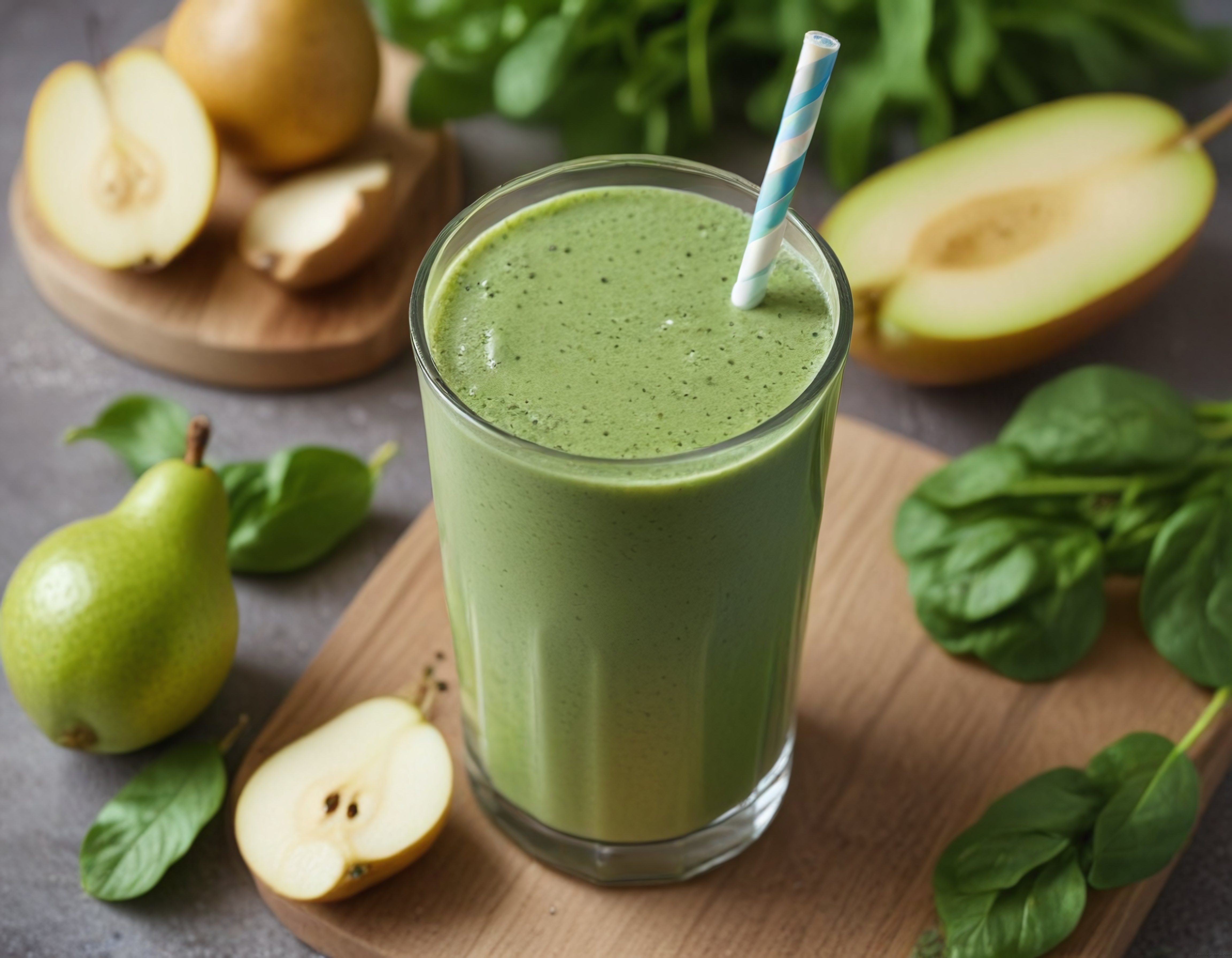 Taze Ispanaklı Armutlu Avokado Smoothie Tarifi: Sağlıklı Yeşil Detoks İçecek