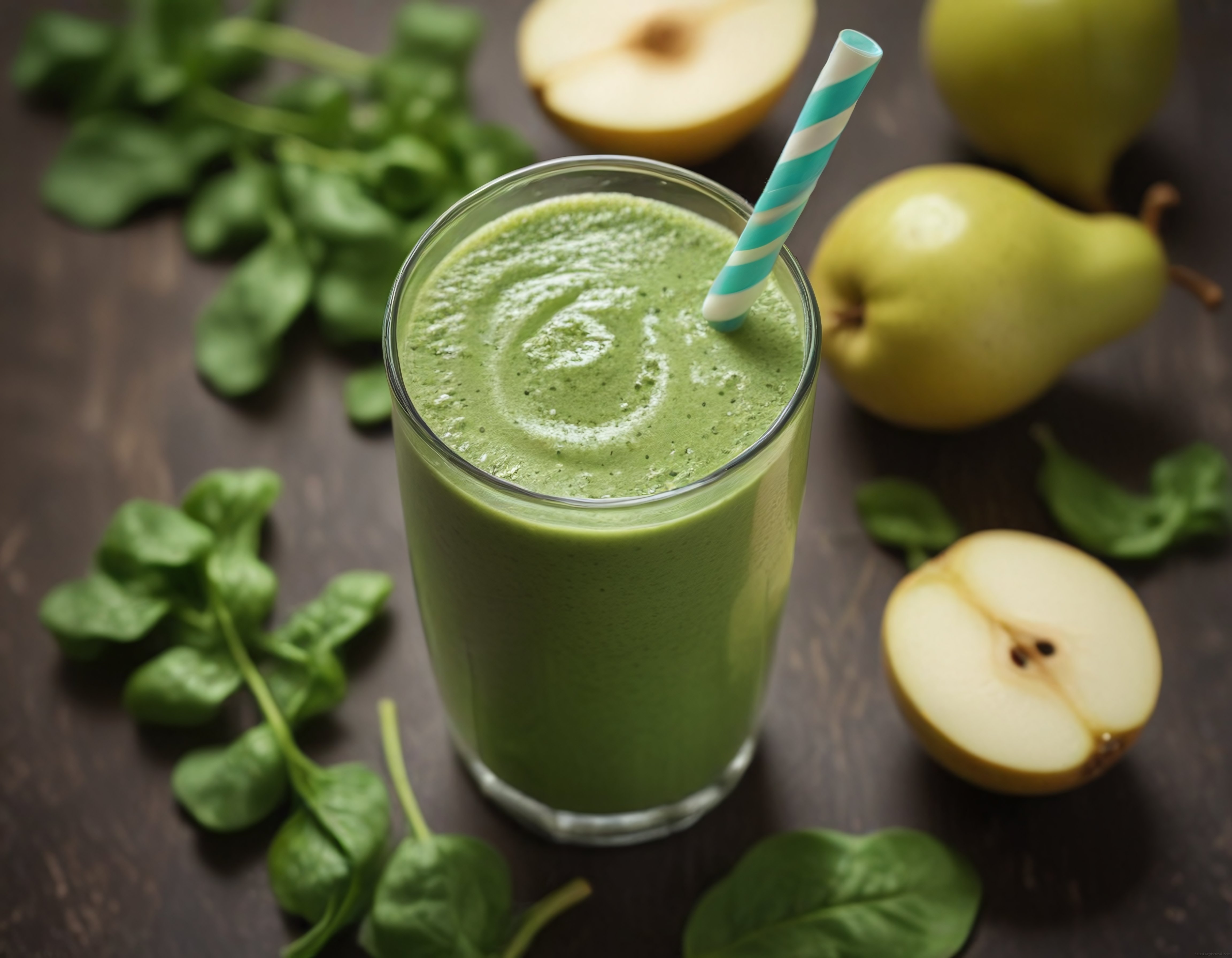 Taze ıspanaklı armutlu yeşil smoothie: Sağlıklı ve lezzetli detoks içeceği