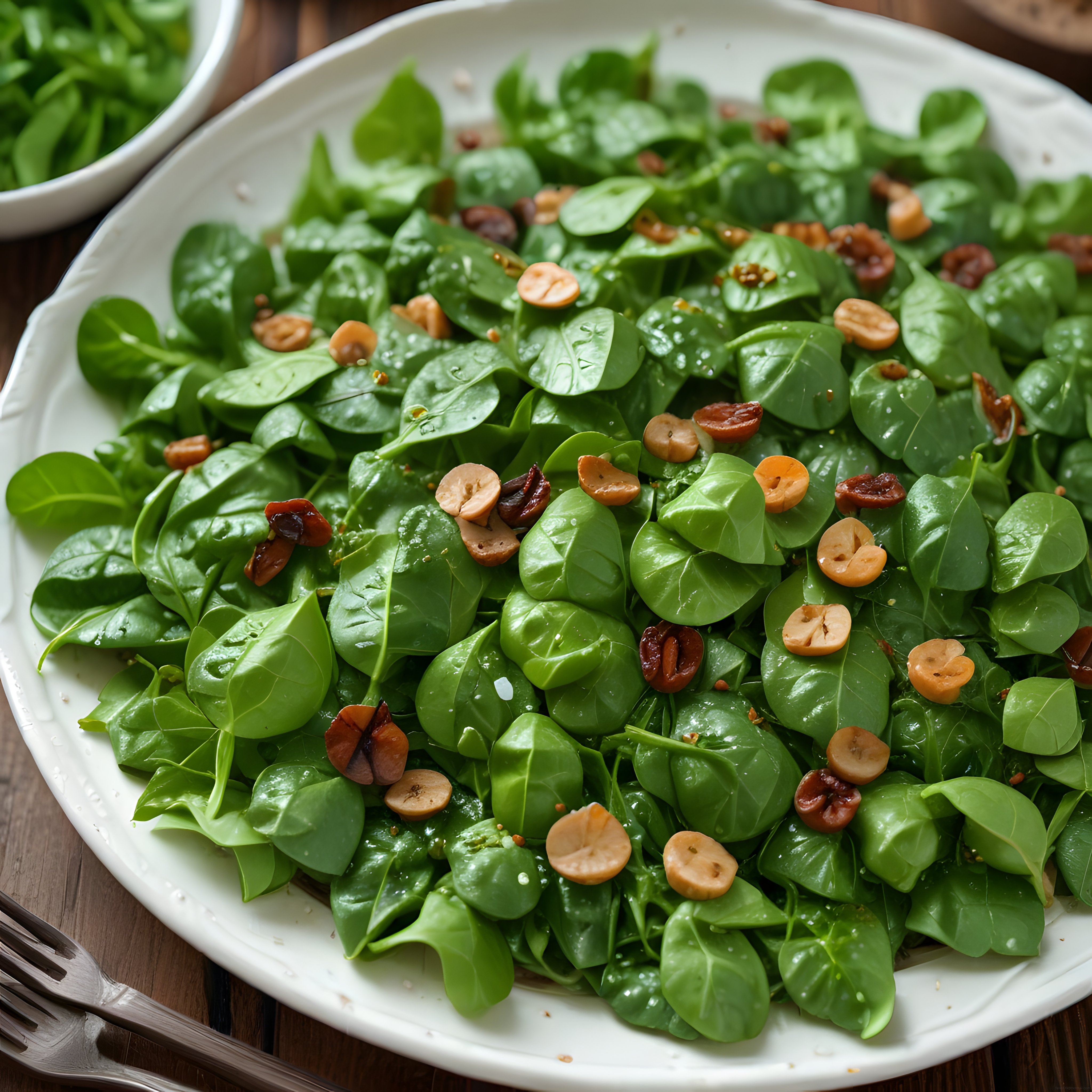 Taze Ispanaklı ve Fındıklı Sağlıklı Salata Tarifi - Ev Yapımı Lezzet