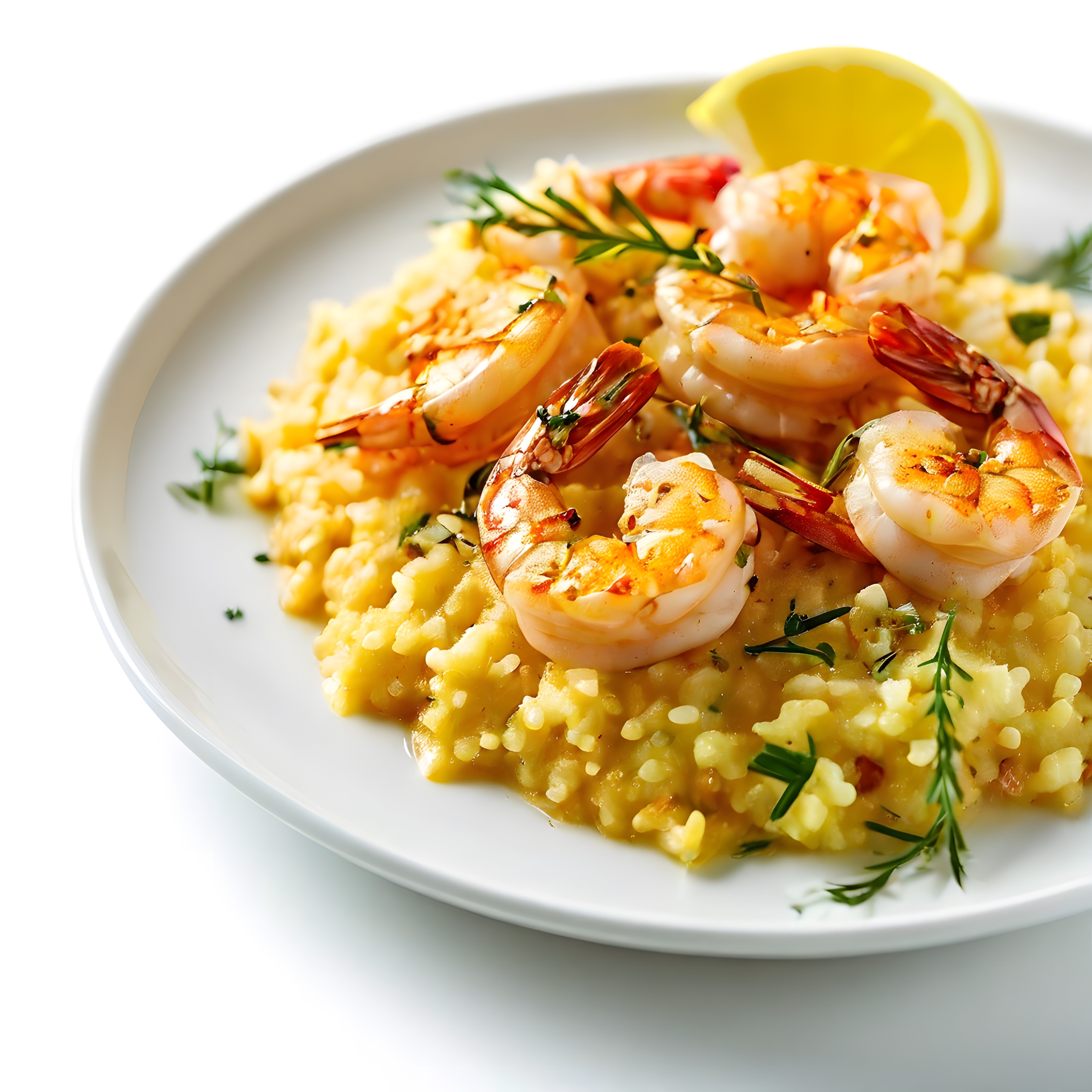 taze karidesli kremalı risotto tarifi limon ve biberiye ile şık sunum