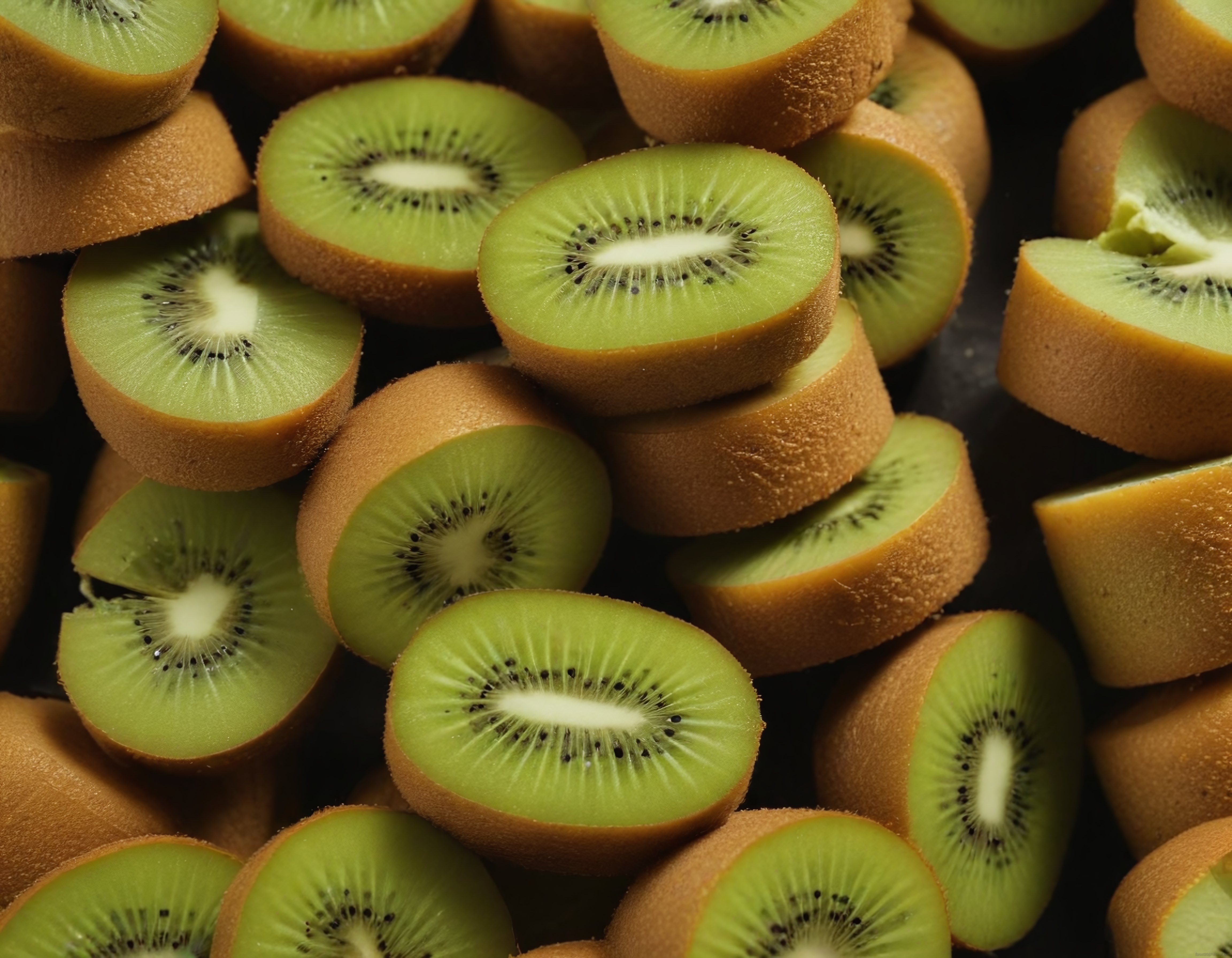 taze kivi dilimlerinin yakın çekim görüntüsü sağlıklı beslenme ve vitamin deposu