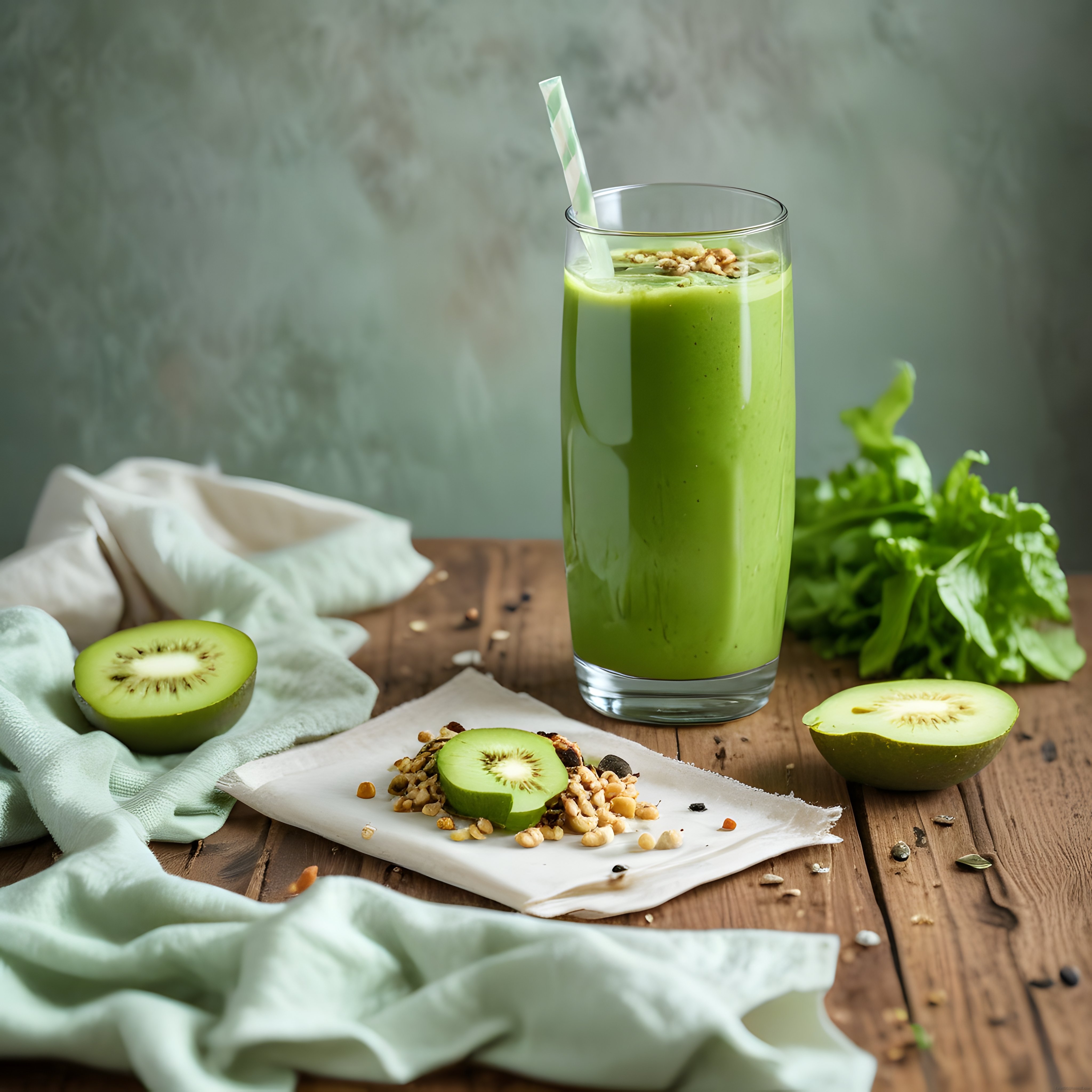 Taze Kivili ve Ispanaklı Yeşil Smoothie: Sağlıklı ve Lezzetli Detoks İçeceği