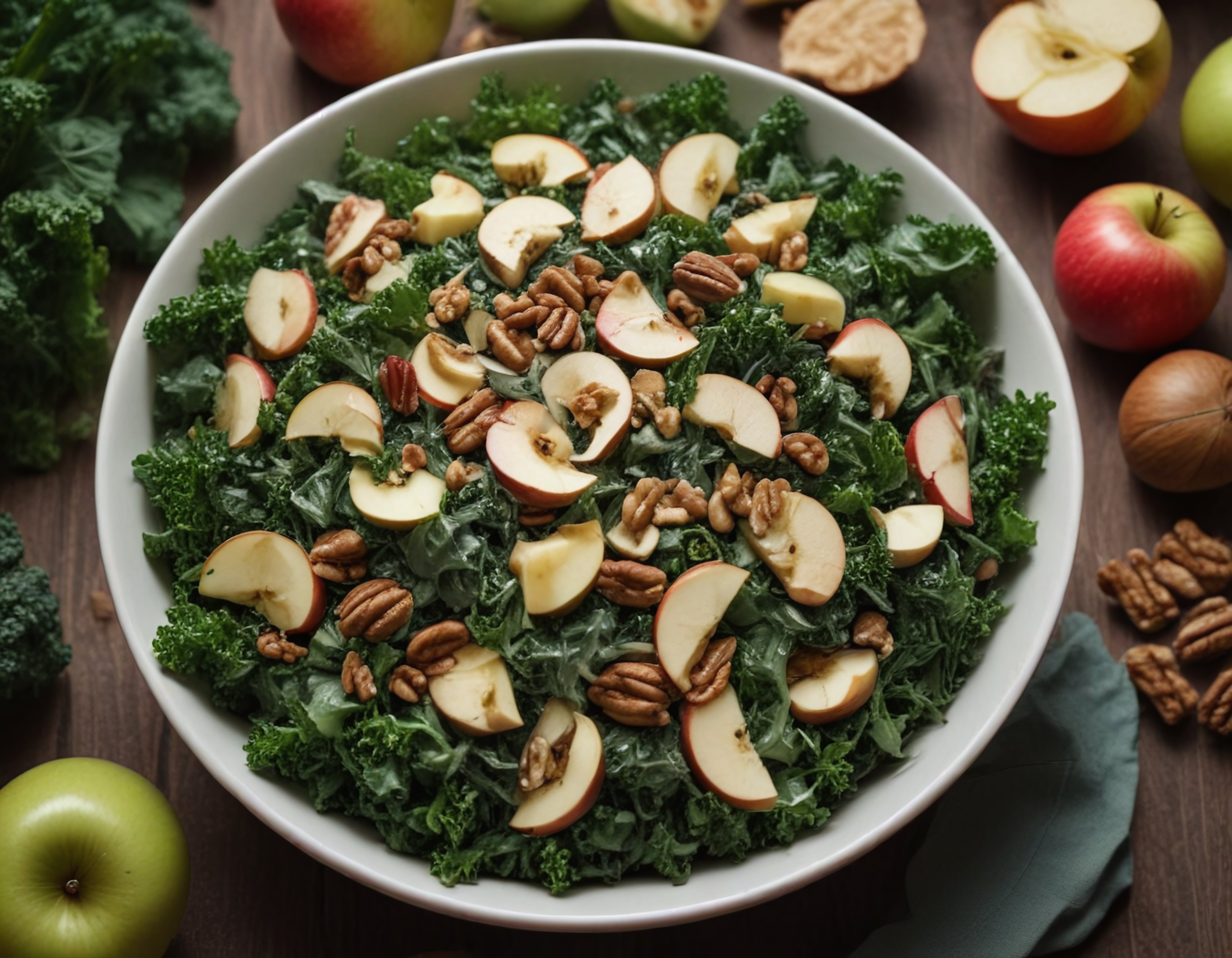 Taze Kıvırcık ve Elmalı Cevizli Sağlıklı Salata Kasesi: Besleyici Yaz Tarifi