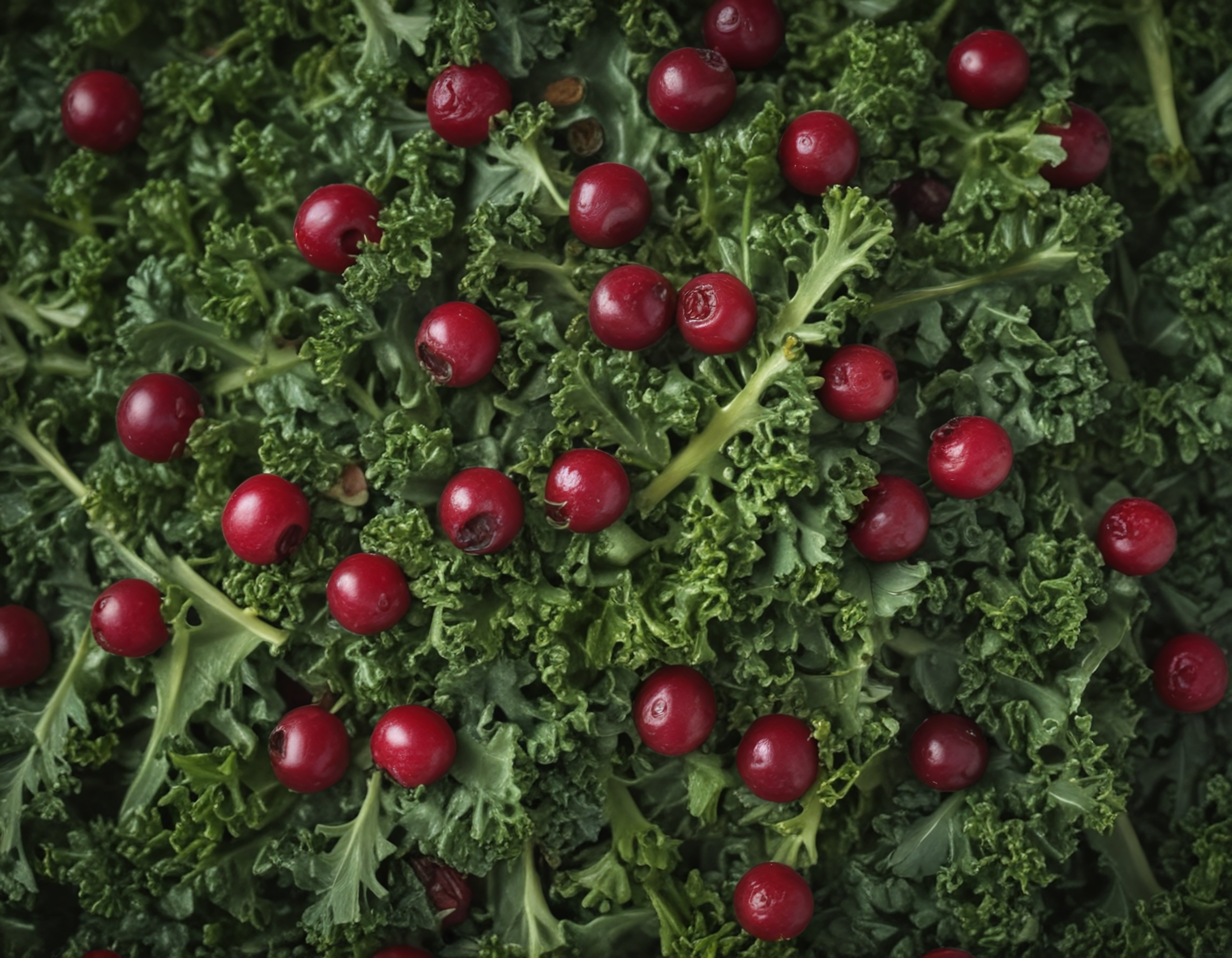 Taze Kızılcık ve Karalahanadan Oluşan Sağlıklı Vegan Malzeme Kombinasyonu