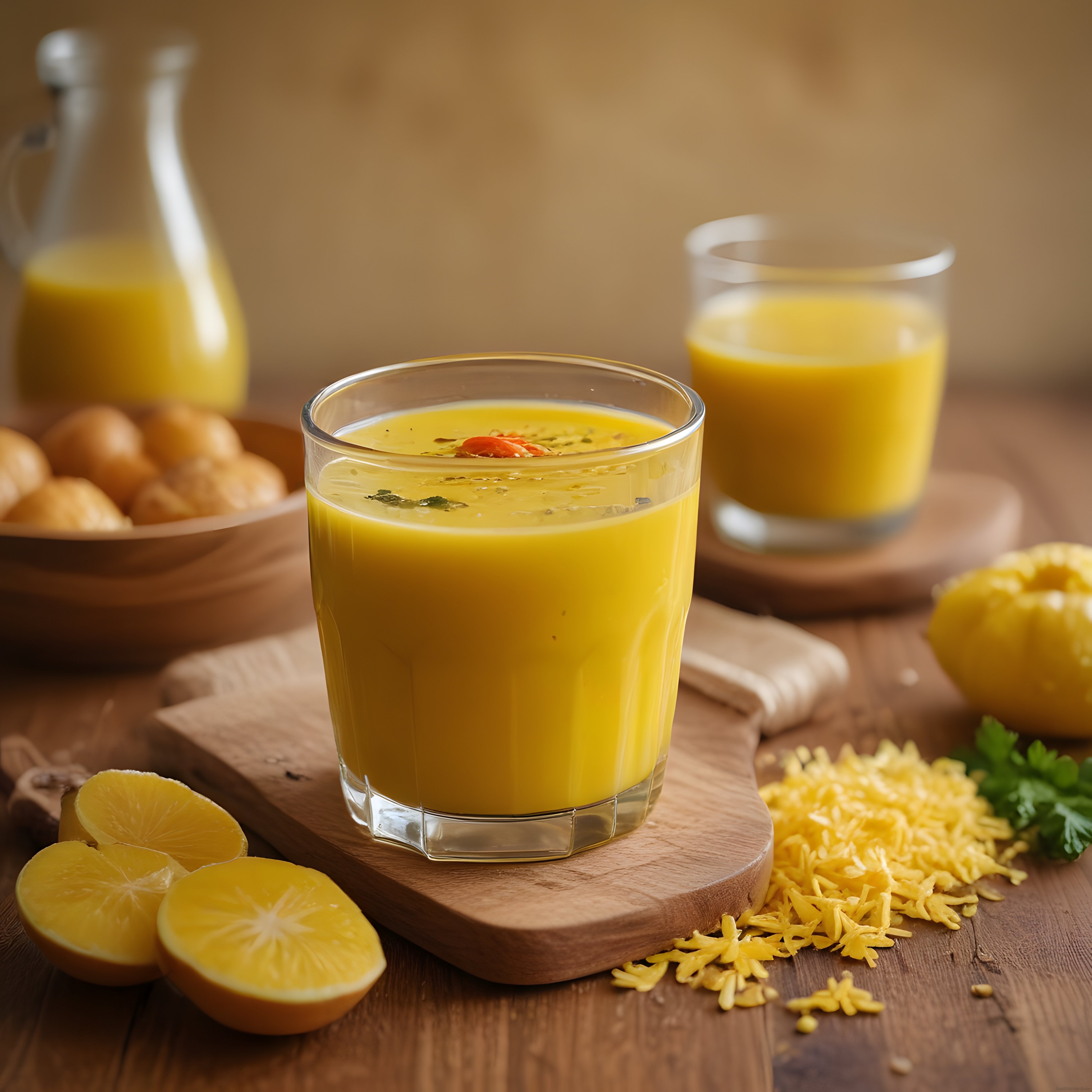 Taze Limonata ve Rendelenmiş Peynirle Rustik Mutfak Masası Düzeni