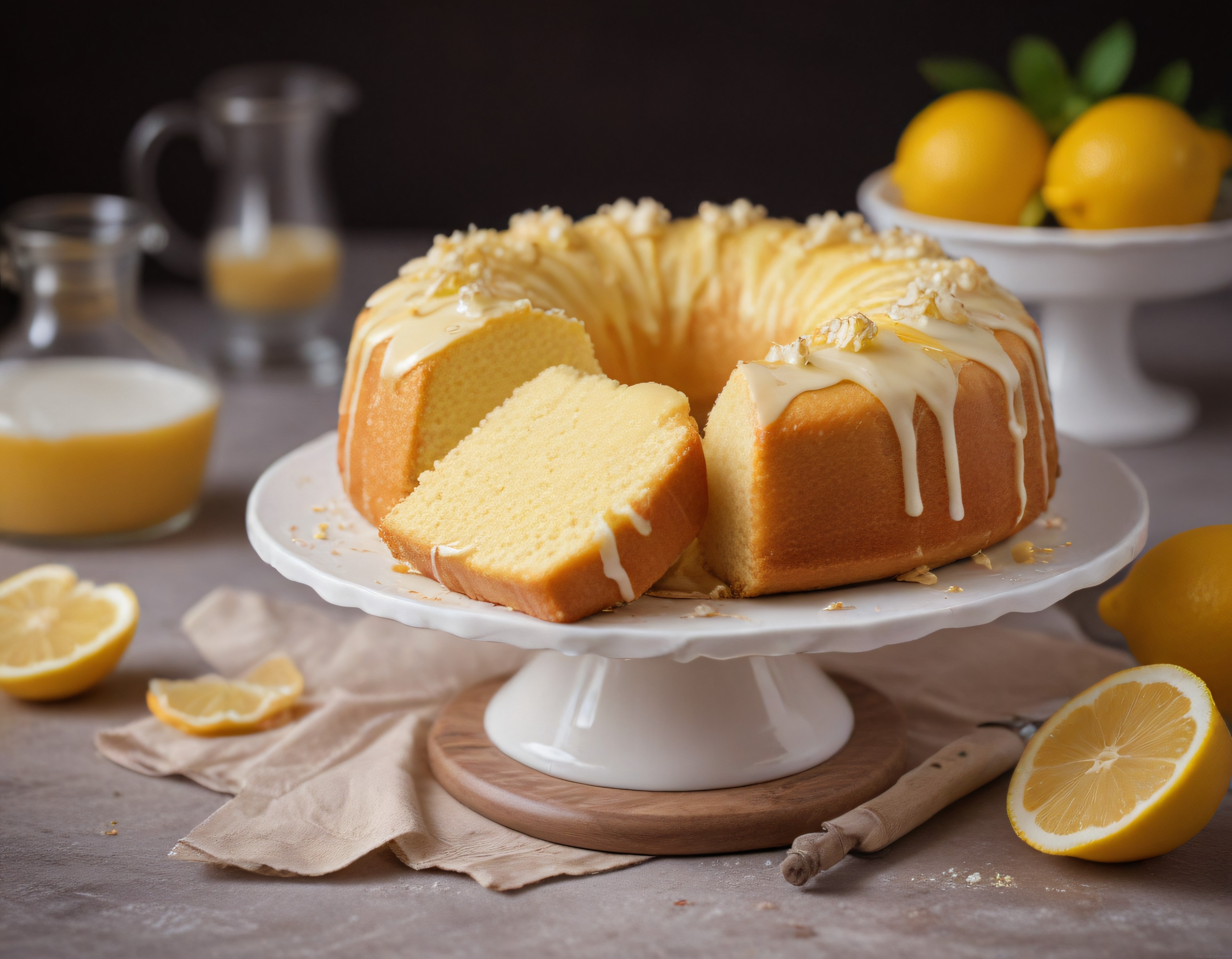 Taze Limonlu Ev Yapımı Kek: Glazürlü ve Yumuşak Dokulu Lezzetli Tatlı