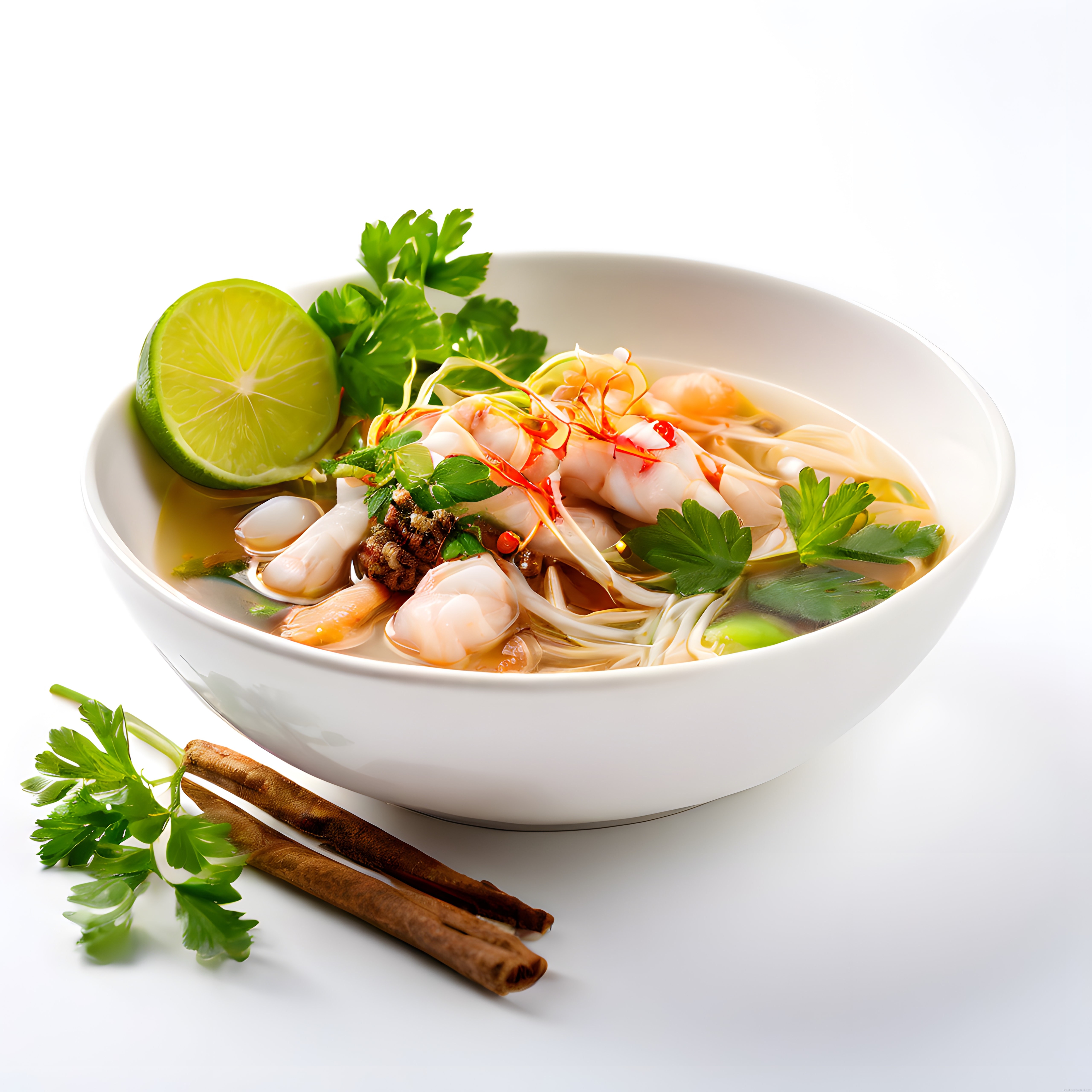 Taze Limonlu ve Kişnişli Asya Noodle Çorbası: Pho Tarzı Deniz Ürünlü Lezzet