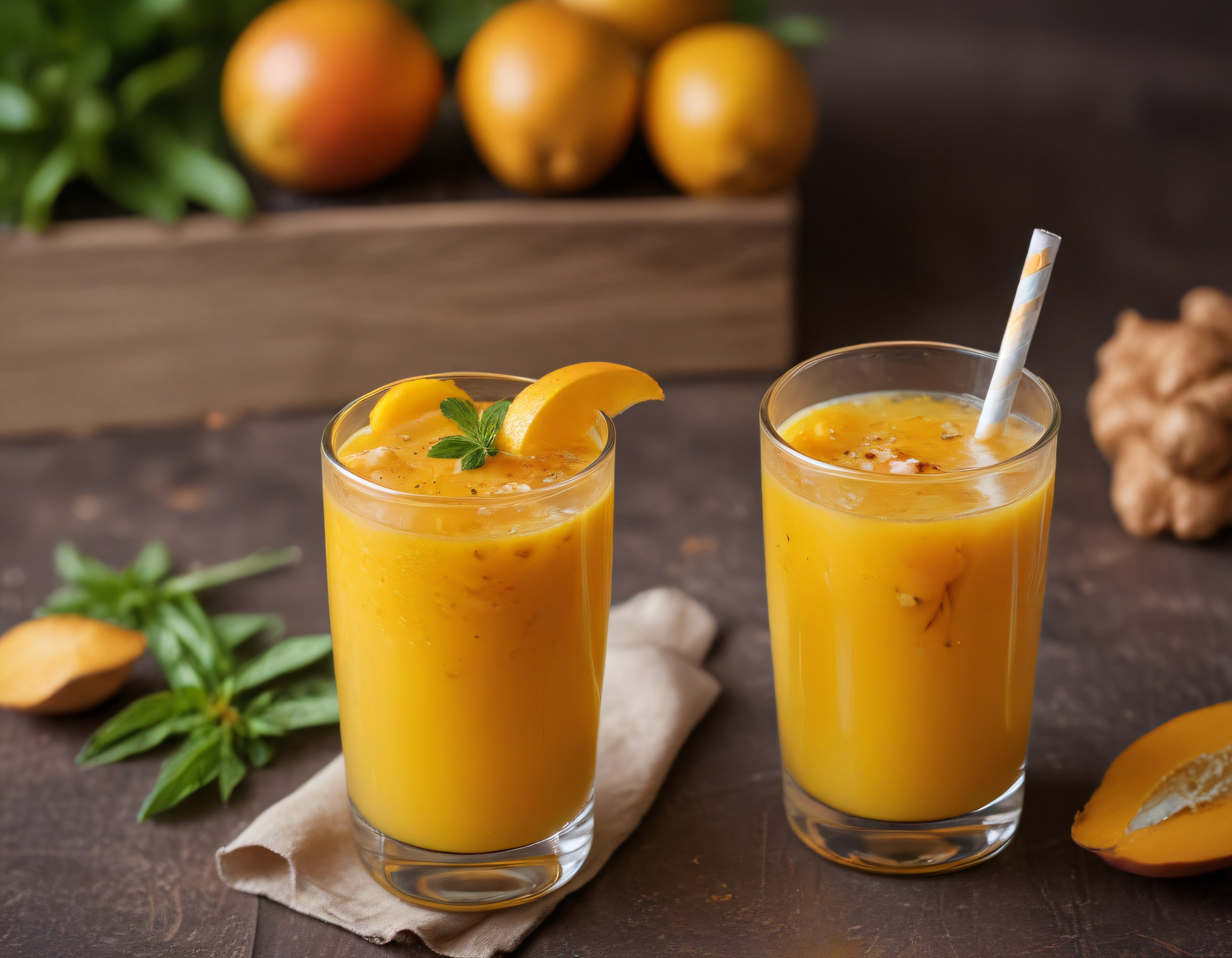 Taze Mango Smoothie: Ev Yapımı Doğal Meyve Suyu ve Sağlıklı İçecek