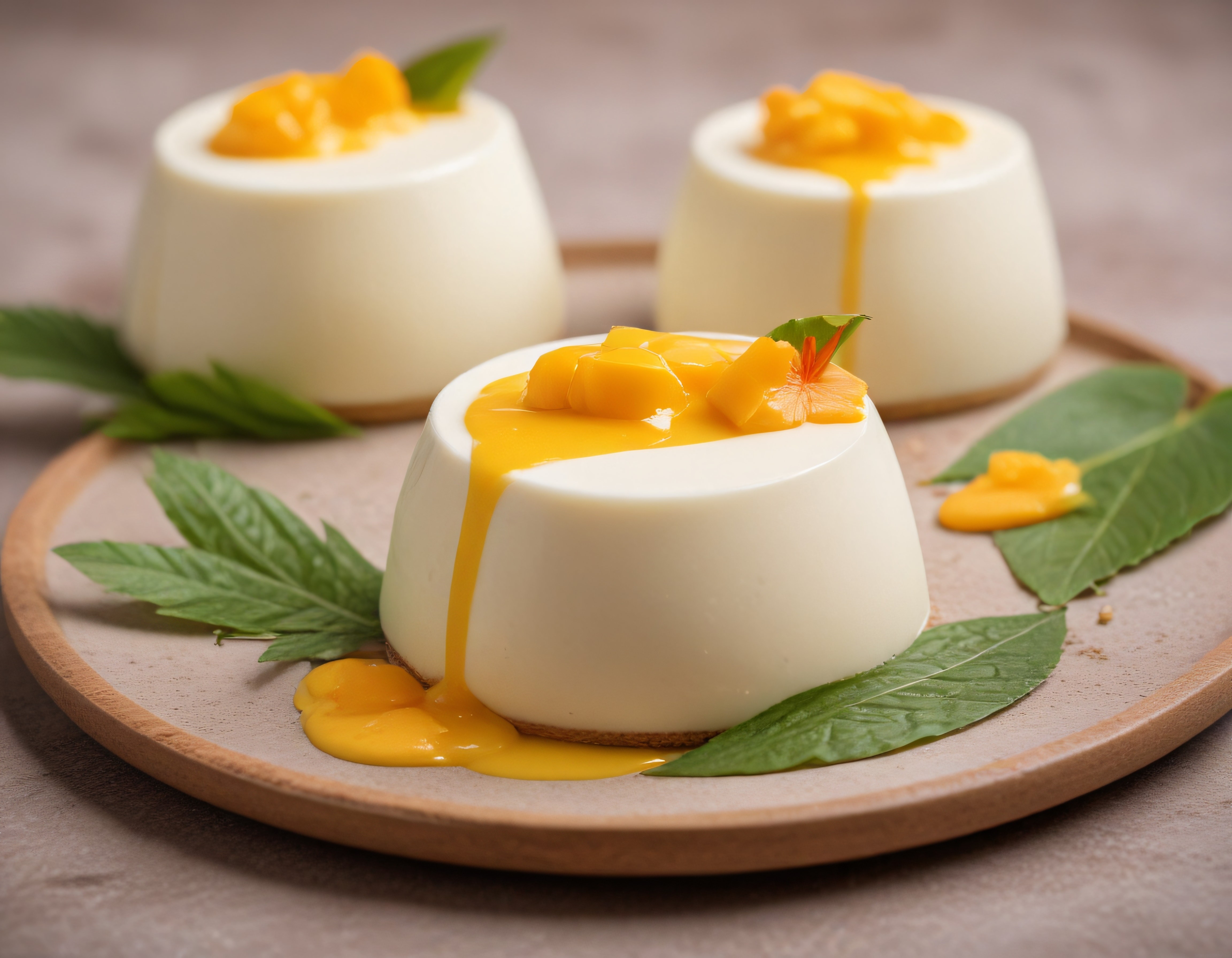Taze Mango Soslu Krem Panna Cotta: Yaz Davetlerine Özel Tatlı Sunumu