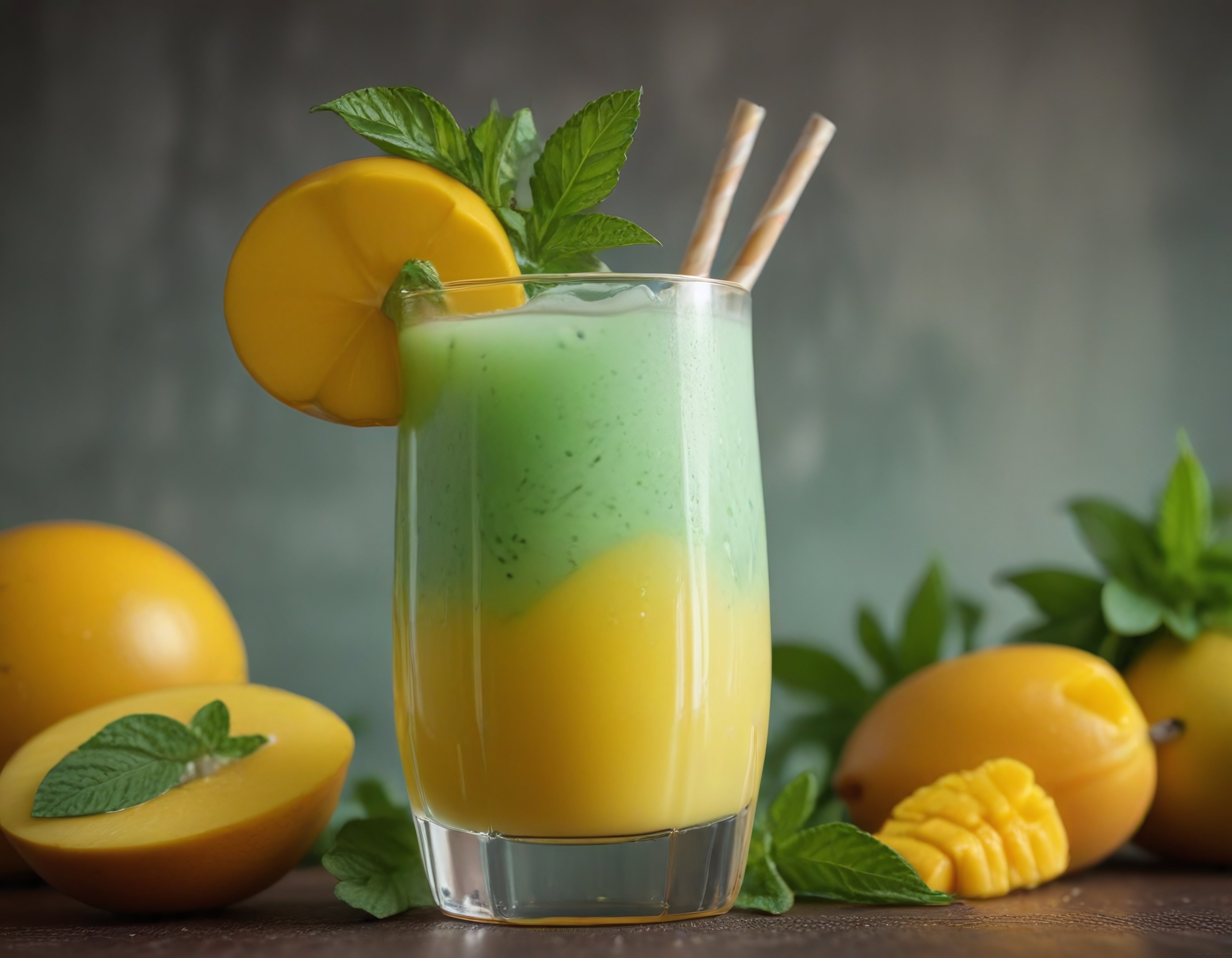Taze Mango ve Naneli Katmanlı Smoothie: Ev Yapımı Sağlıklı Yaz İçeceği