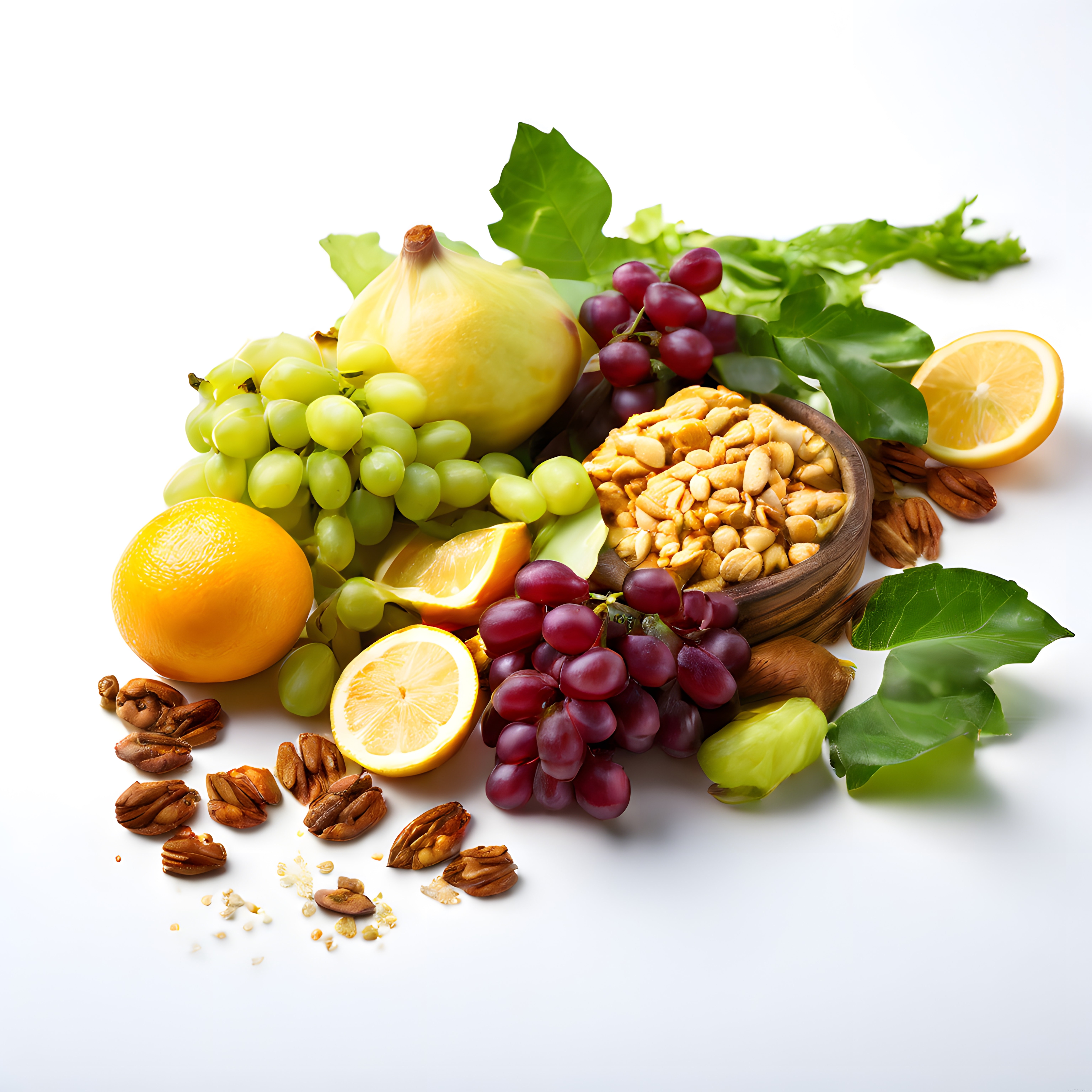 Taze Meyve, Kuruyemiş ve Yeşilliklerle Hazırlanan Sağlıklı Vegan Kahvaltı Konsepti