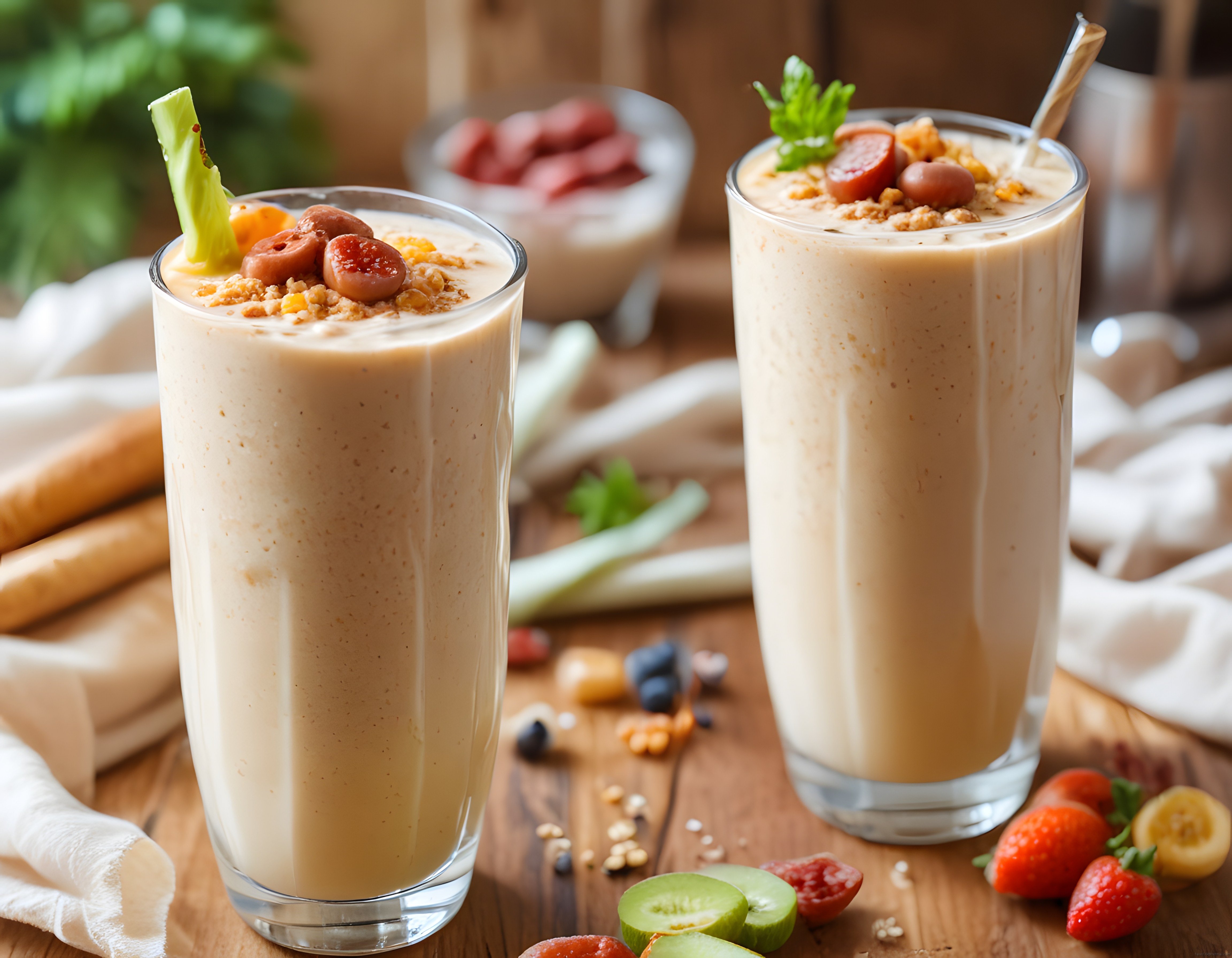 Taze Meyveli ve Granolalı Smoothie: Sağlıklı Kahvaltı İçin Vitamin Deposu