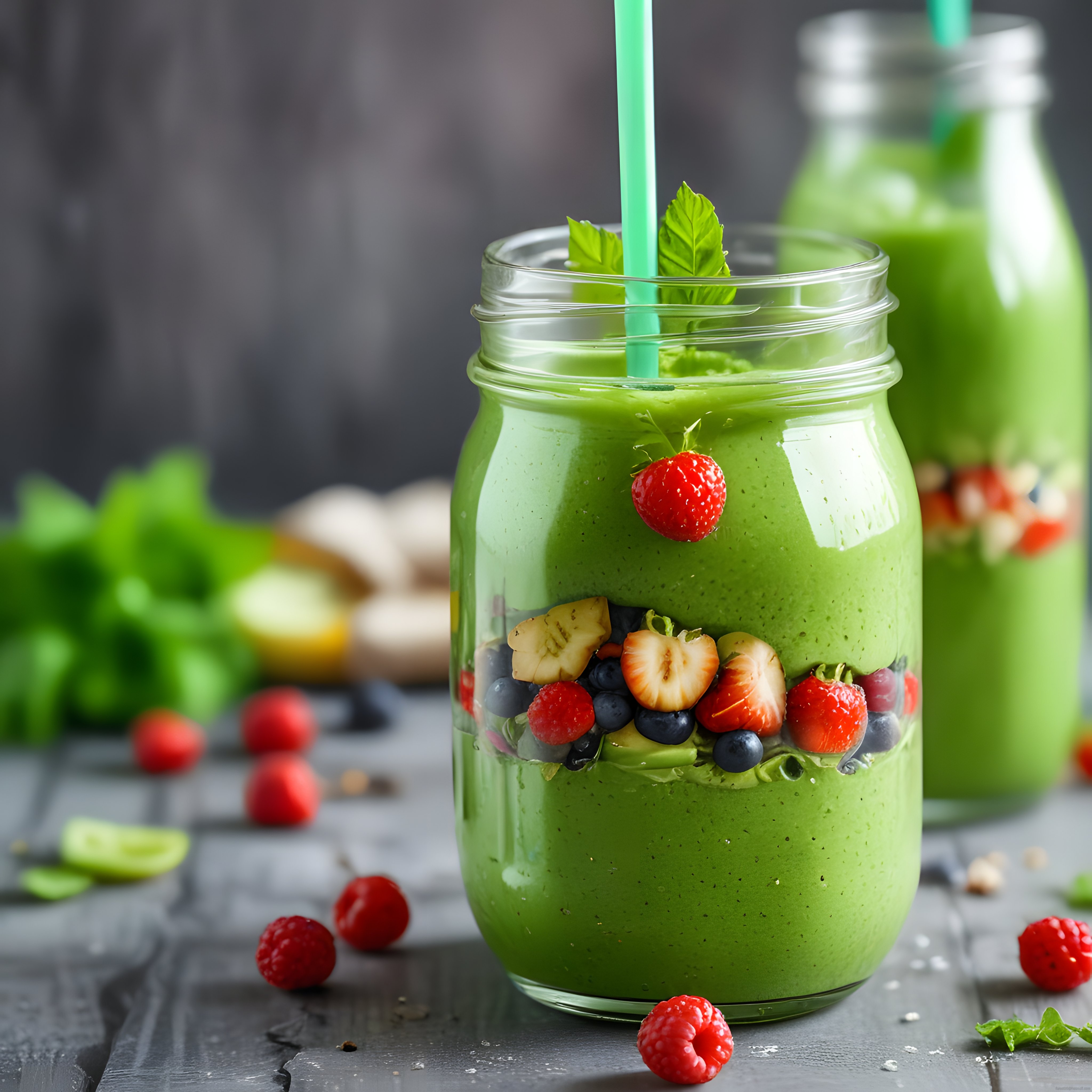 Taze Meyveli Yeşil Smoothie: Sağlıklı ve Enerji Veren Detox İçeceği