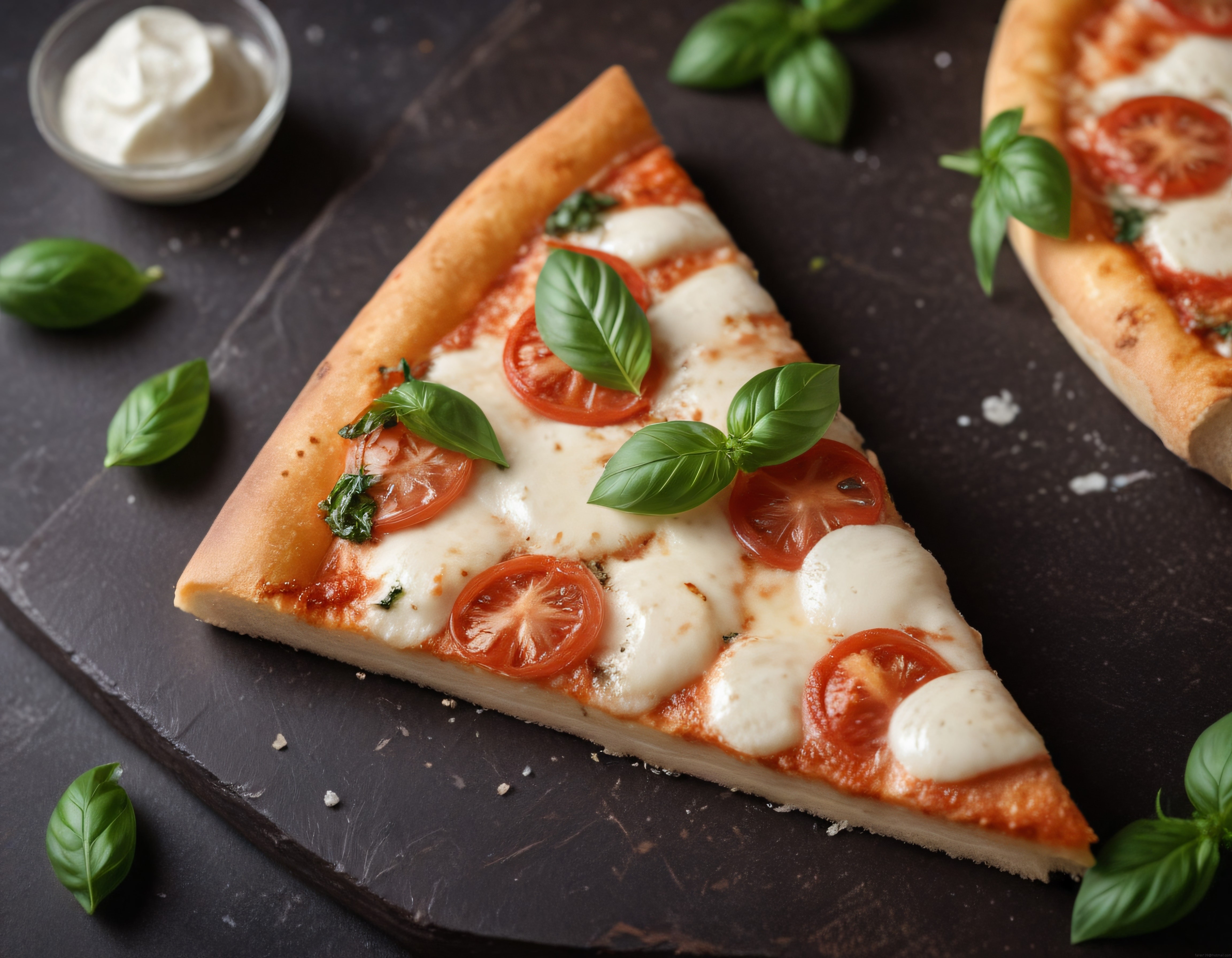 Taze Mozzarella Peyniri ve Domatesli Fesleğenli Sıcak İtalyan Margherita Pizza